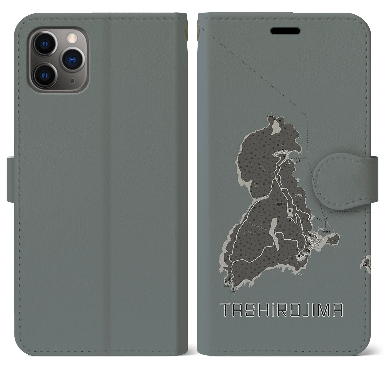 【田代島(宮城県)】地図柄iPhoneケース(手帳タイプ)