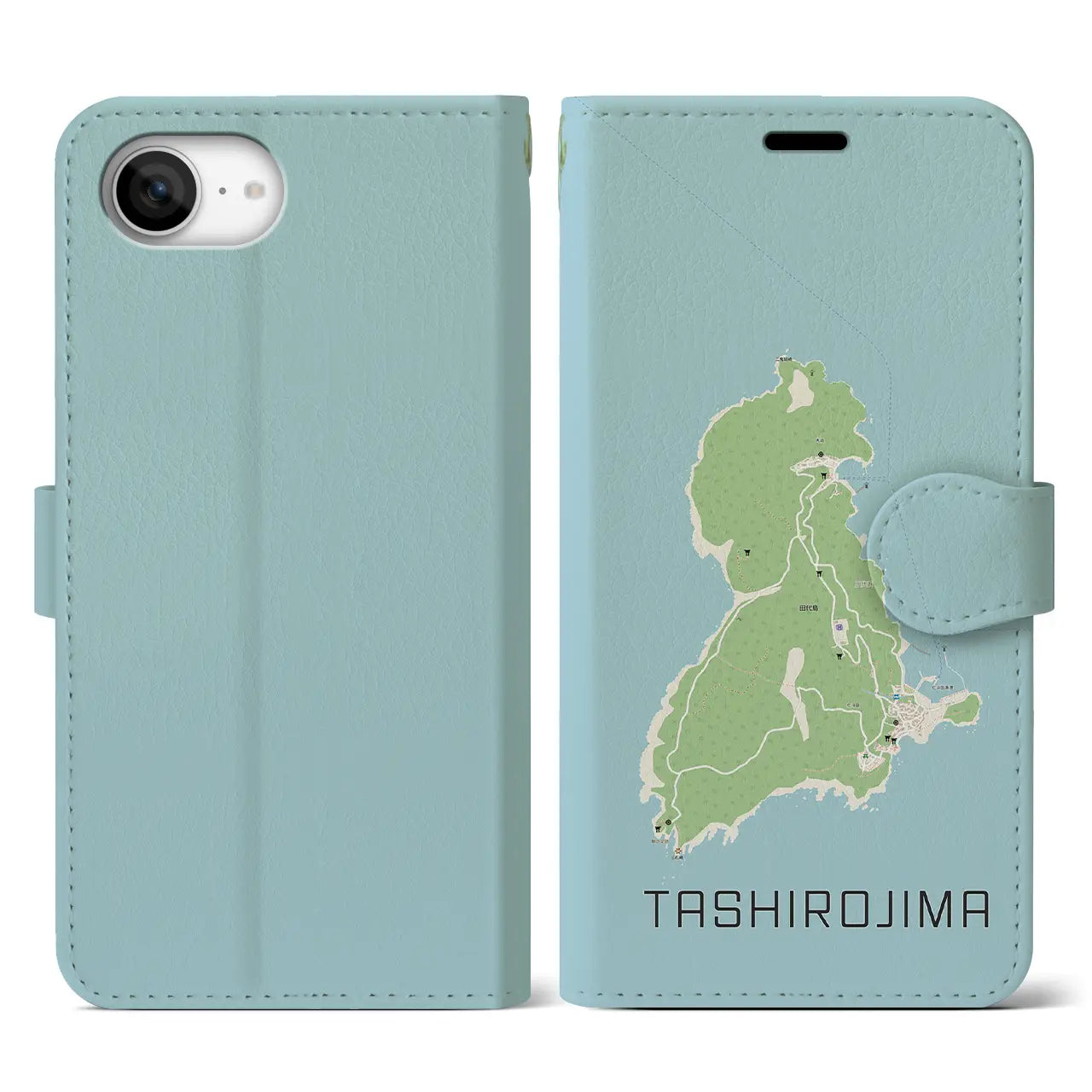 【田代島(宮城県)】地図柄iPhoneケース(手帳タイプ)