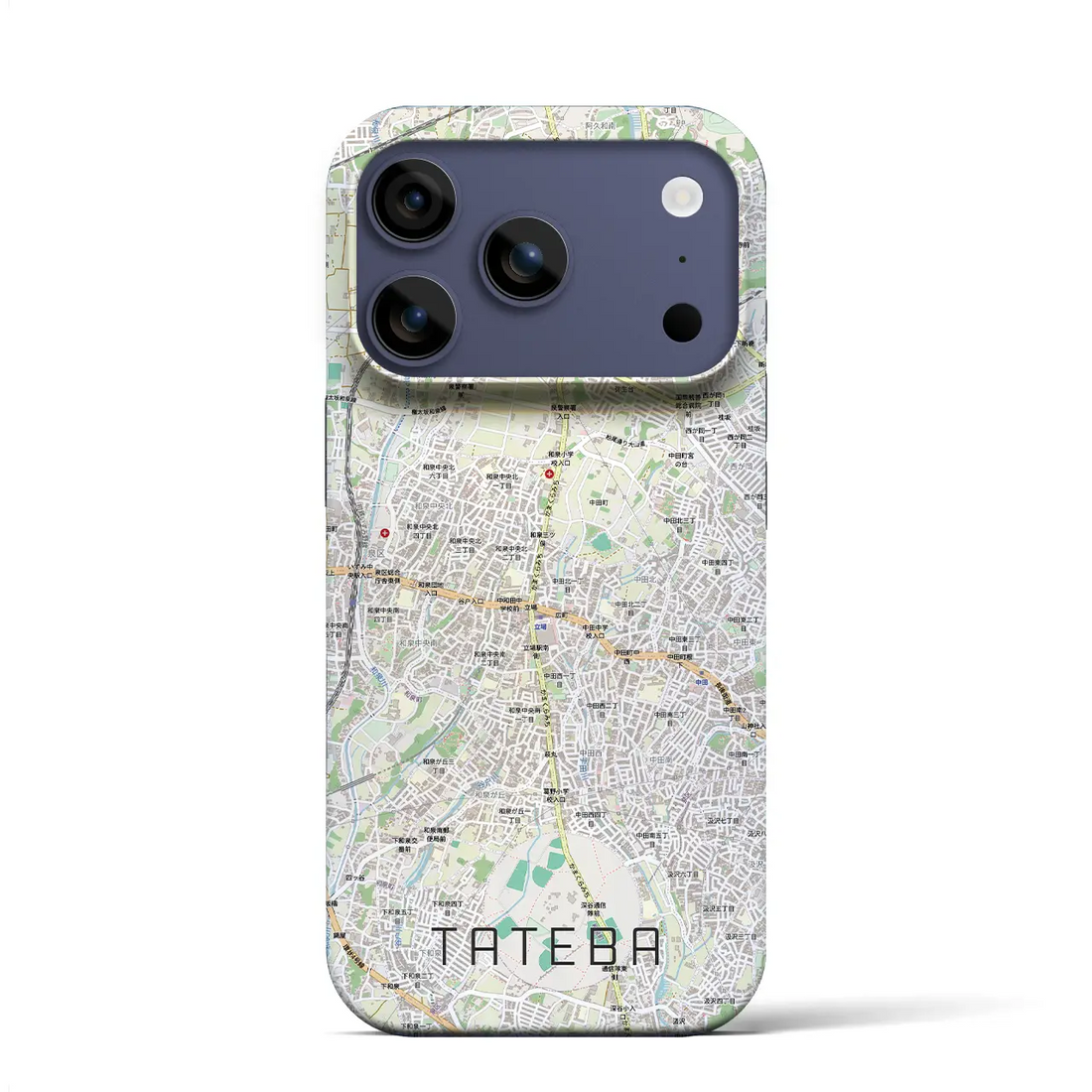 【立場(神奈川県)】地図柄iPhoneケース(バックカバータイプ)ブラック・iPhone 17 Pro Max 用