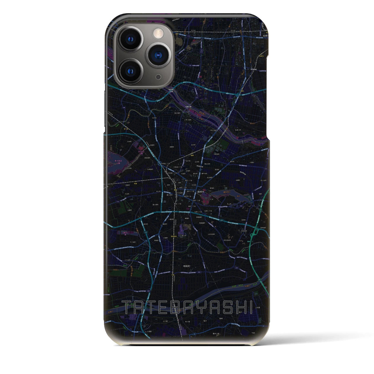 【館林(群馬県)】地図柄iPhoneケース(バックカバータイプ)