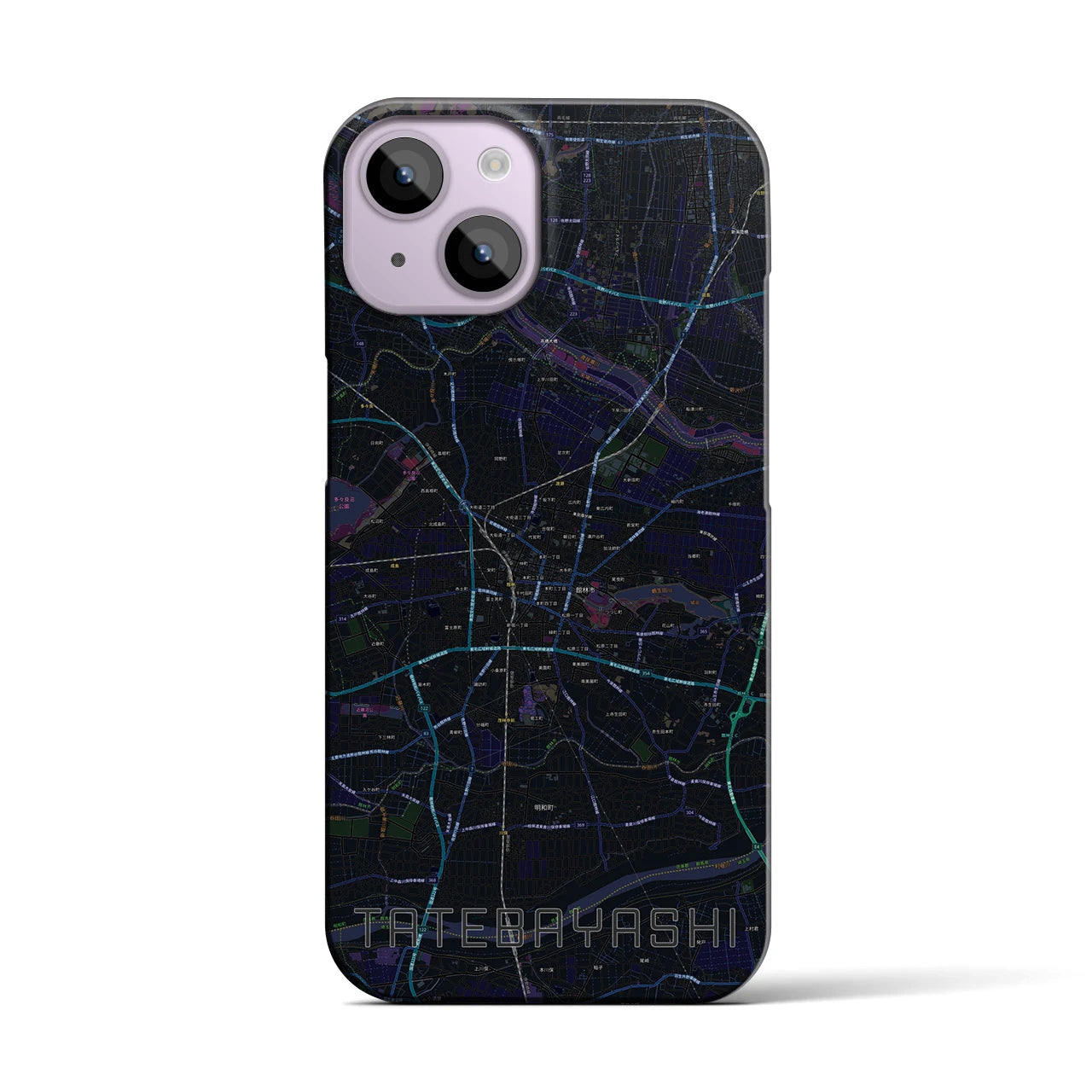 【館林(群馬県)】地図柄iPhoneケース(バックカバータイプ)