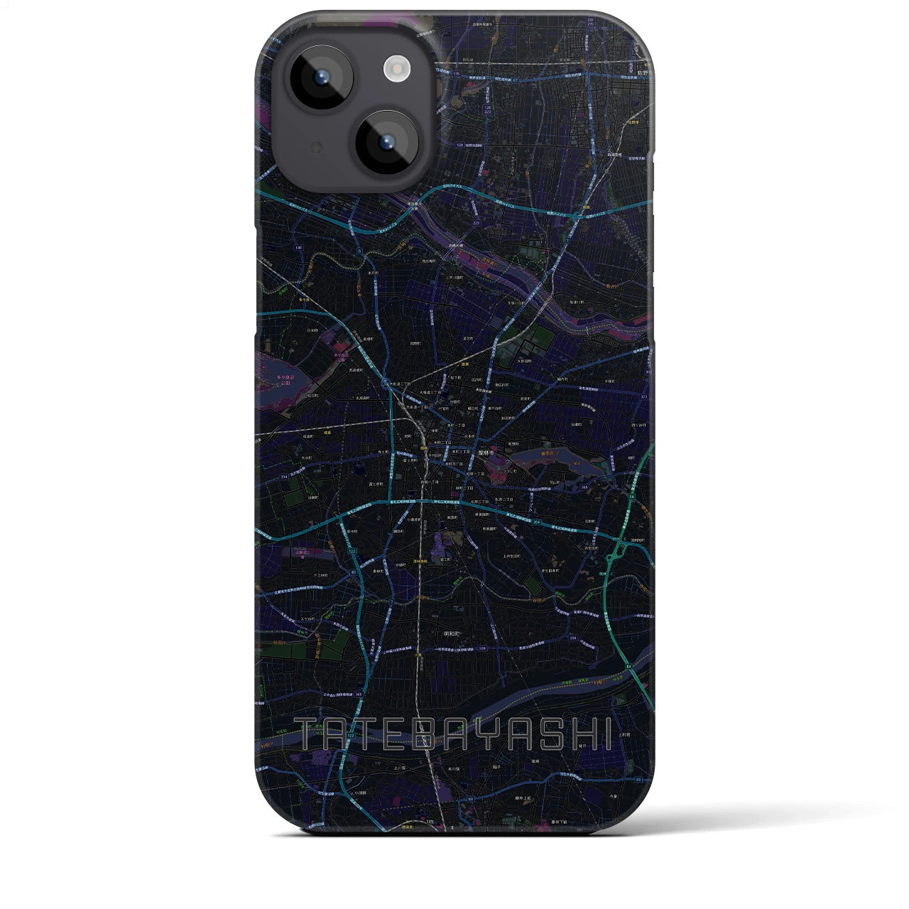 【館林(群馬県)】地図柄iPhoneケース(バックカバータイプ)