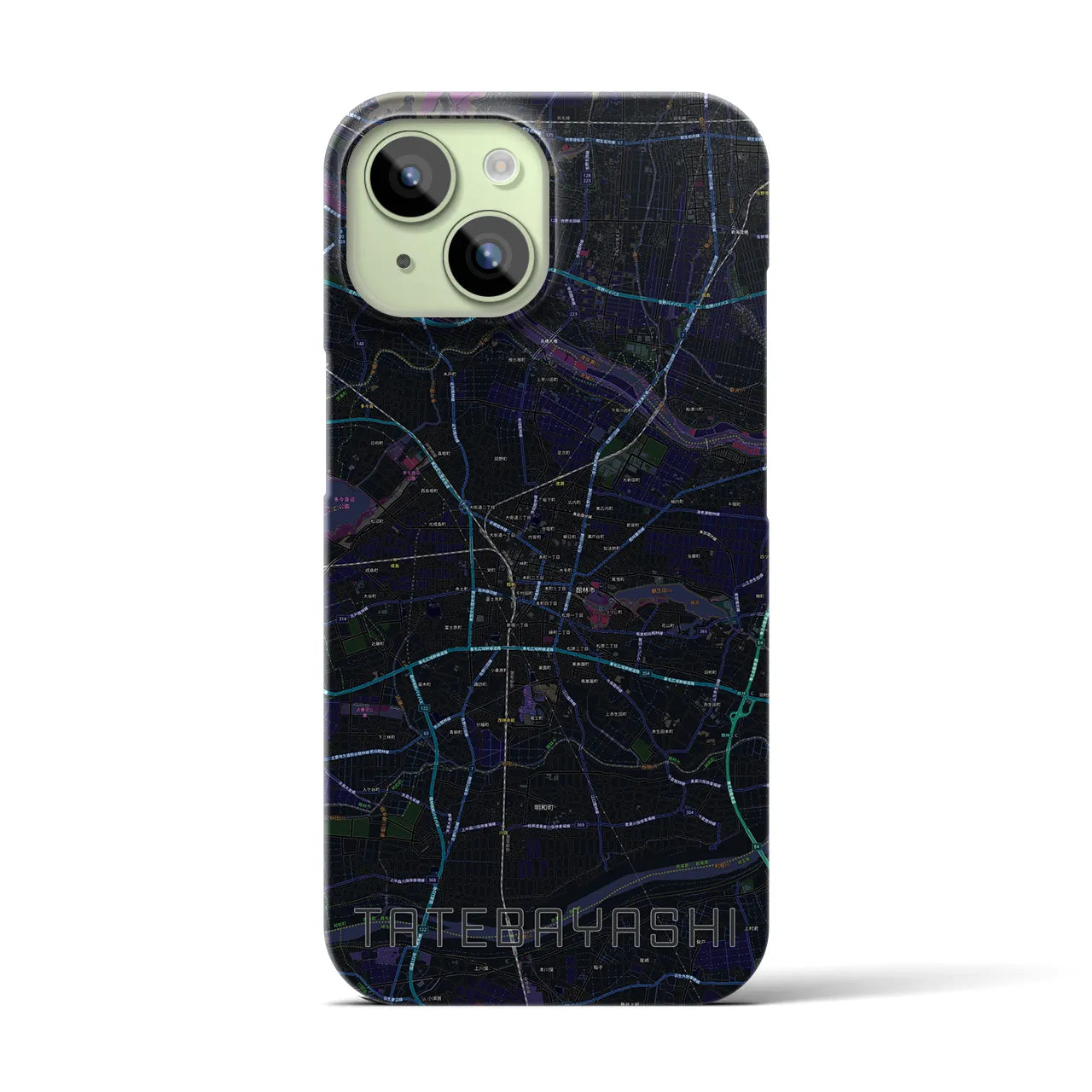 【館林(群馬県)】地図柄iPhoneケース(バックカバータイプ)
