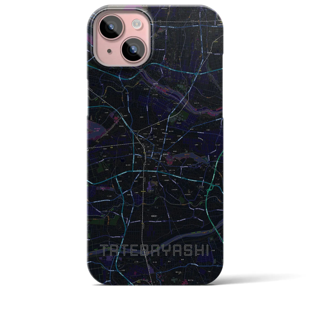 【館林(群馬県)】地図柄iPhoneケース(バックカバータイプ)