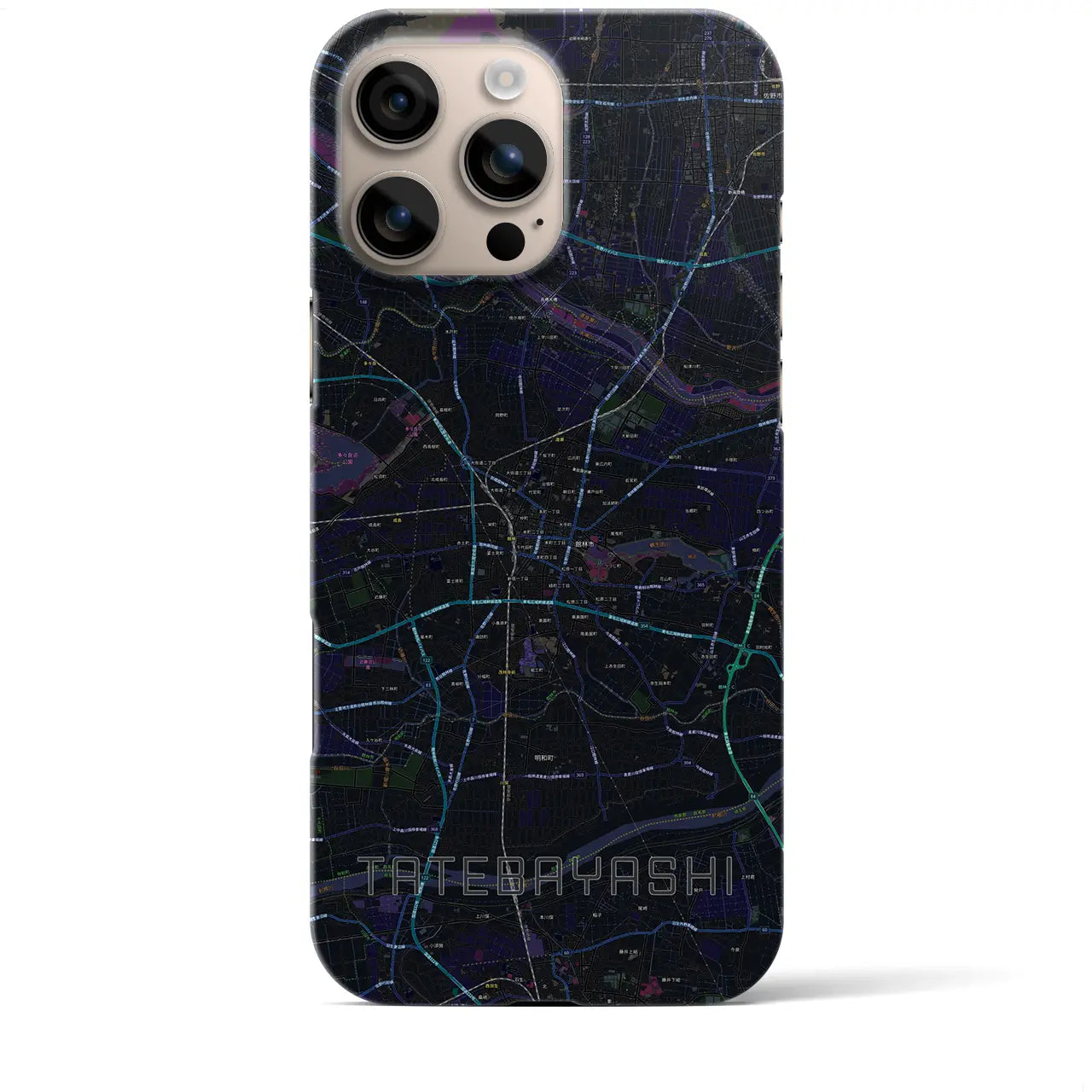 【館林(群馬県)】地図柄iPhoneケース(バックカバータイプ)