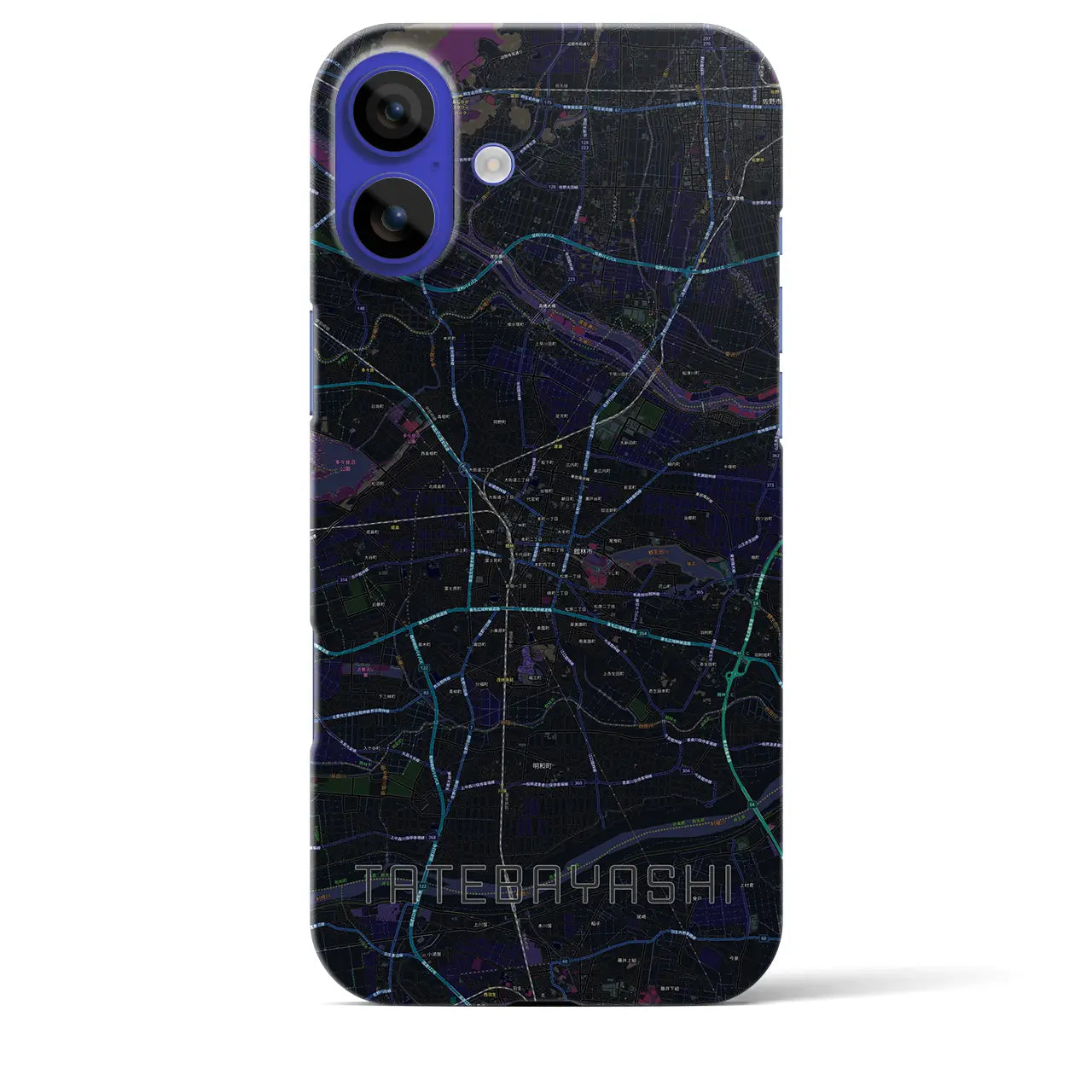 【館林(群馬県)】地図柄iPhoneケース(バックカバータイプ)