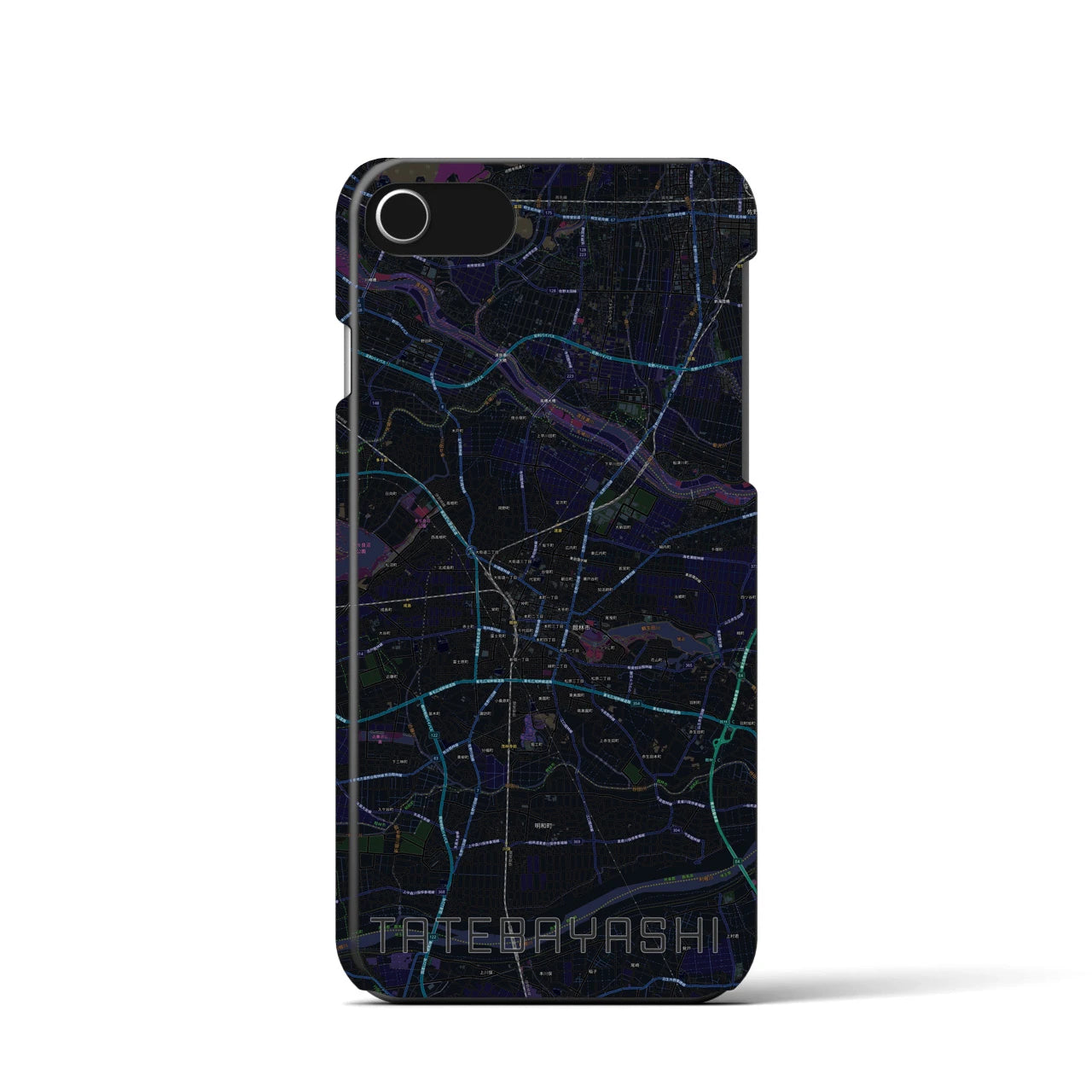 【館林(群馬県)】地図柄iPhoneケース(バックカバータイプ)