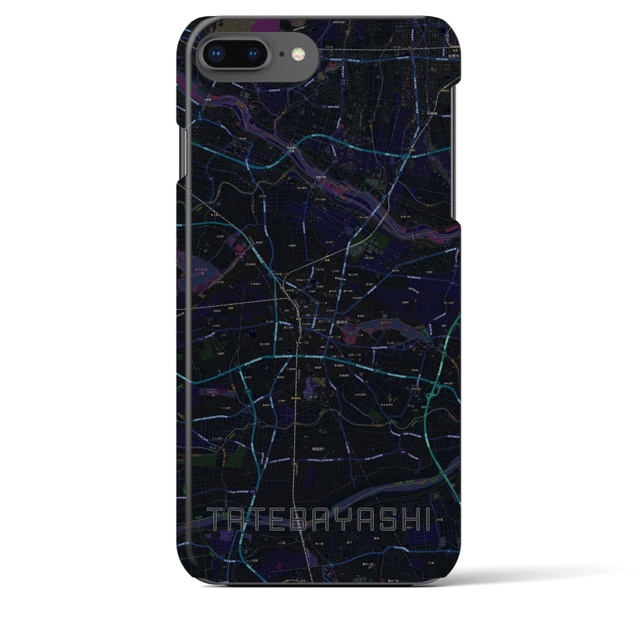 【館林(群馬県)】地図柄iPhoneケース(バックカバータイプ)
