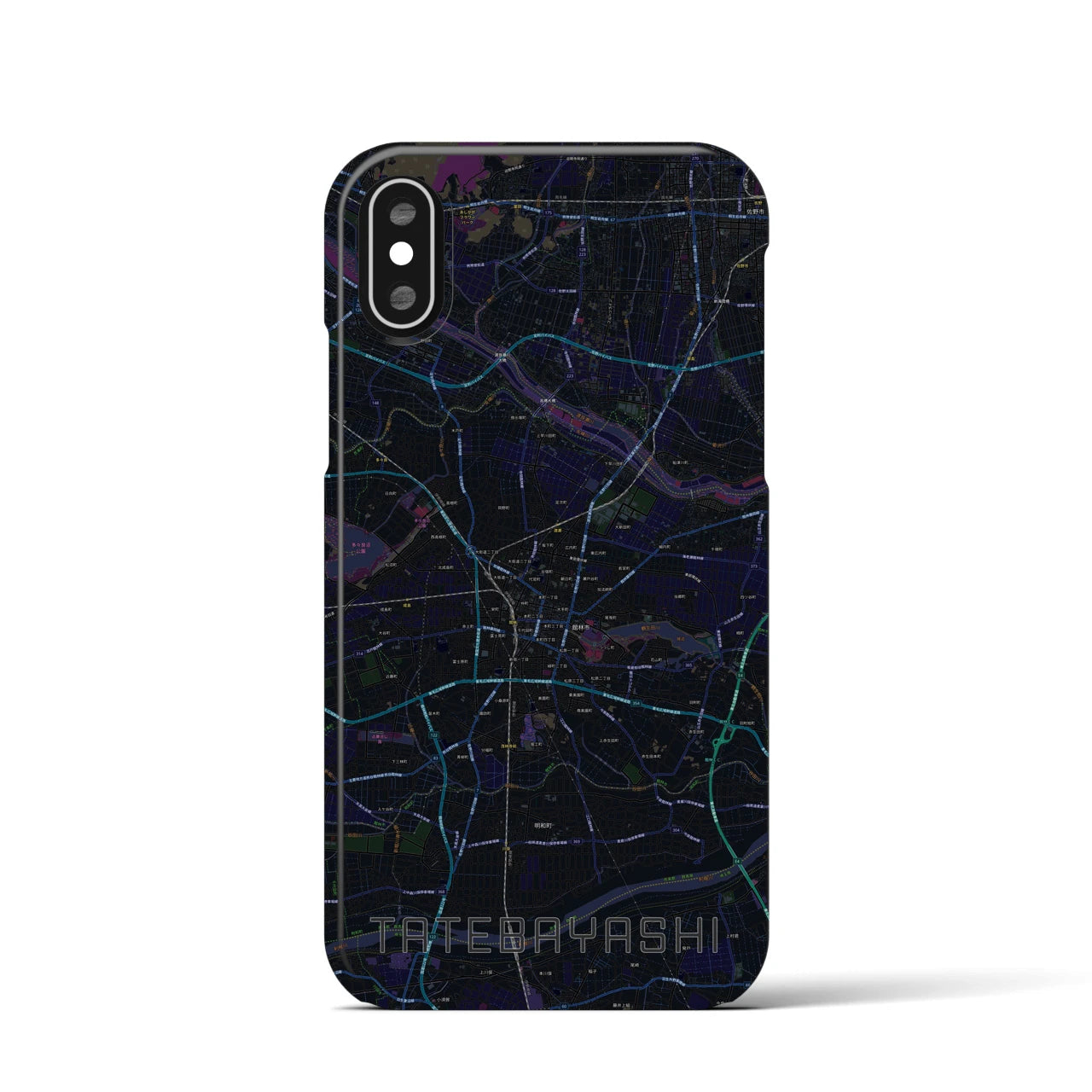 【館林(群馬県)】地図柄iPhoneケース(バックカバータイプ)