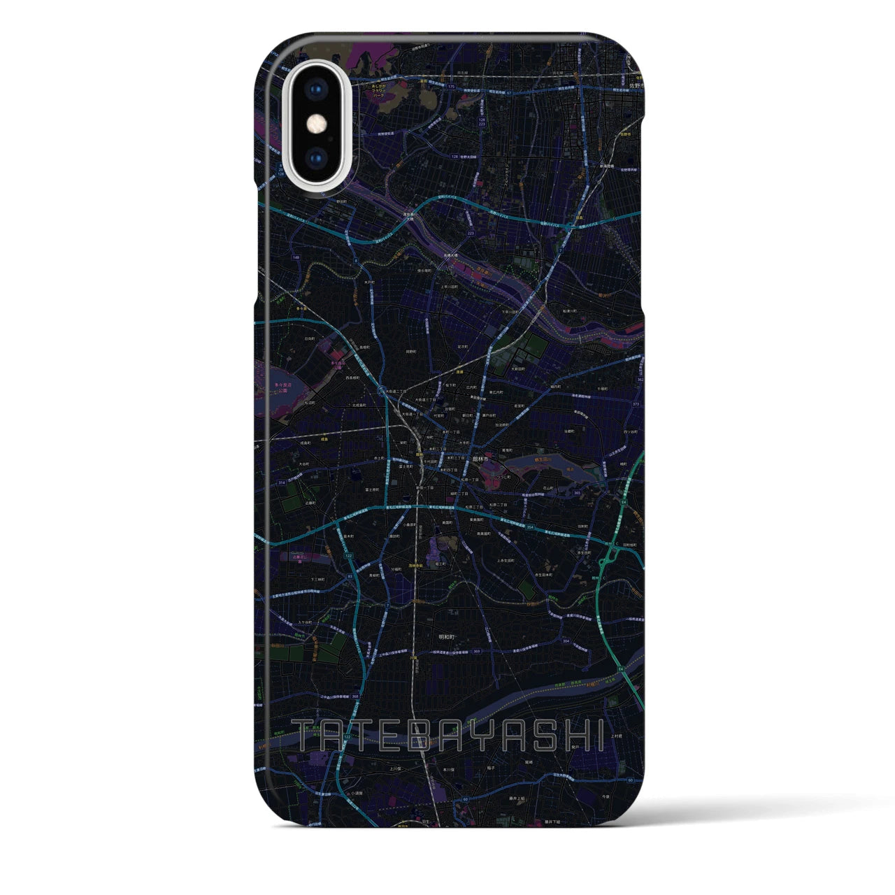 【館林(群馬県)】地図柄iPhoneケース(バックカバータイプ)