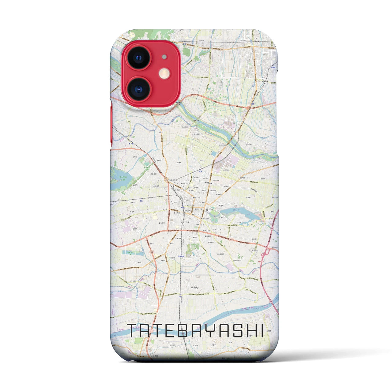 【館林(群馬県)】地図柄iPhoneケース(バックカバータイプ)