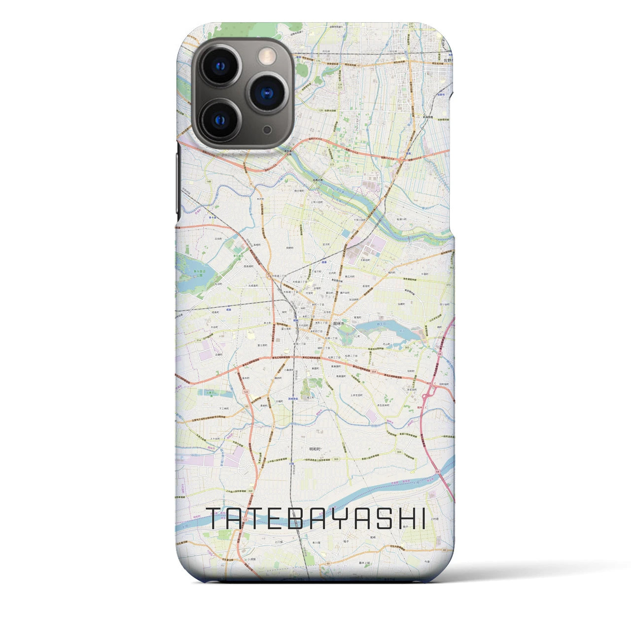 【館林(群馬県)】地図柄iPhoneケース(バックカバータイプ)