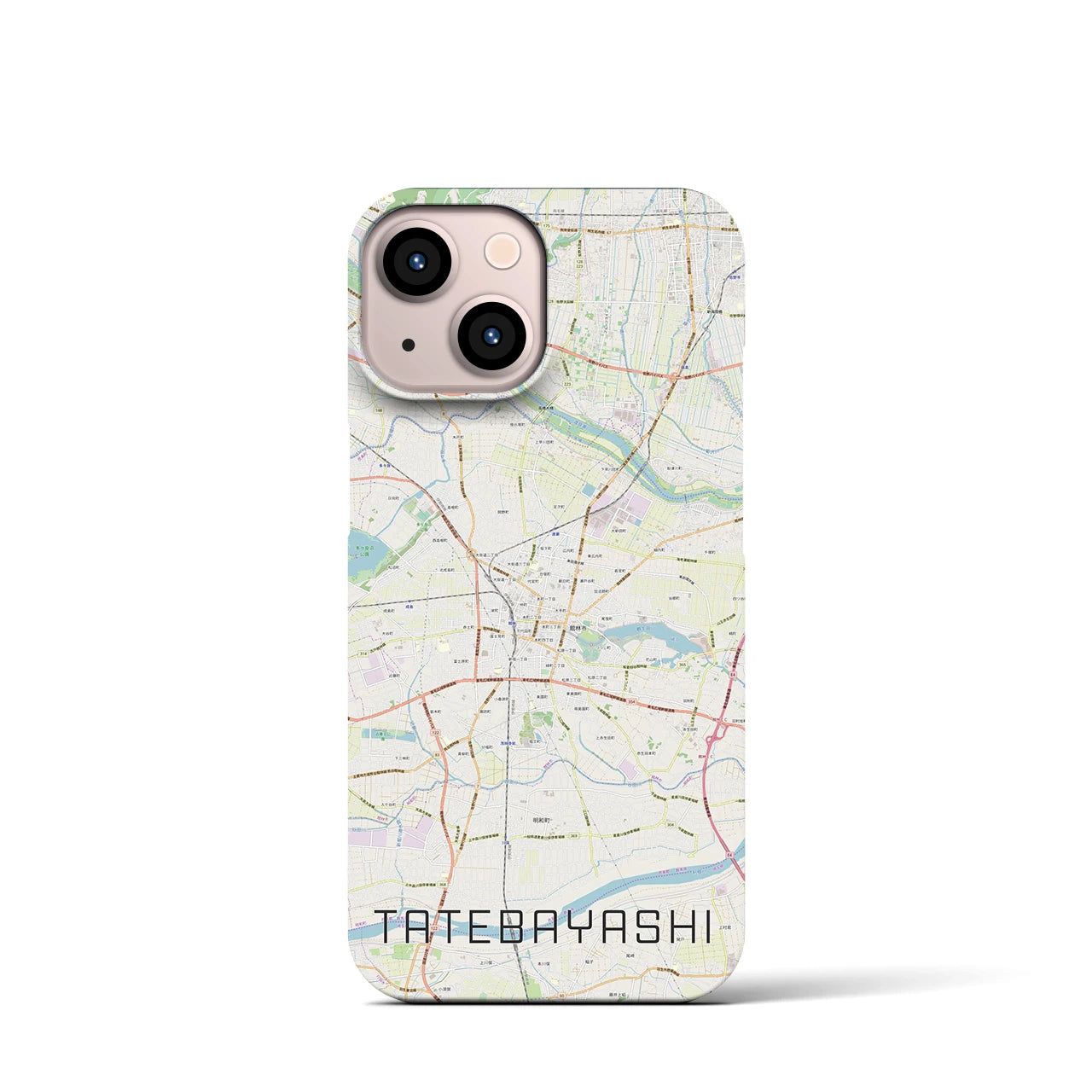 【館林(群馬県)】地図柄iPhoneケース(バックカバータイプ)