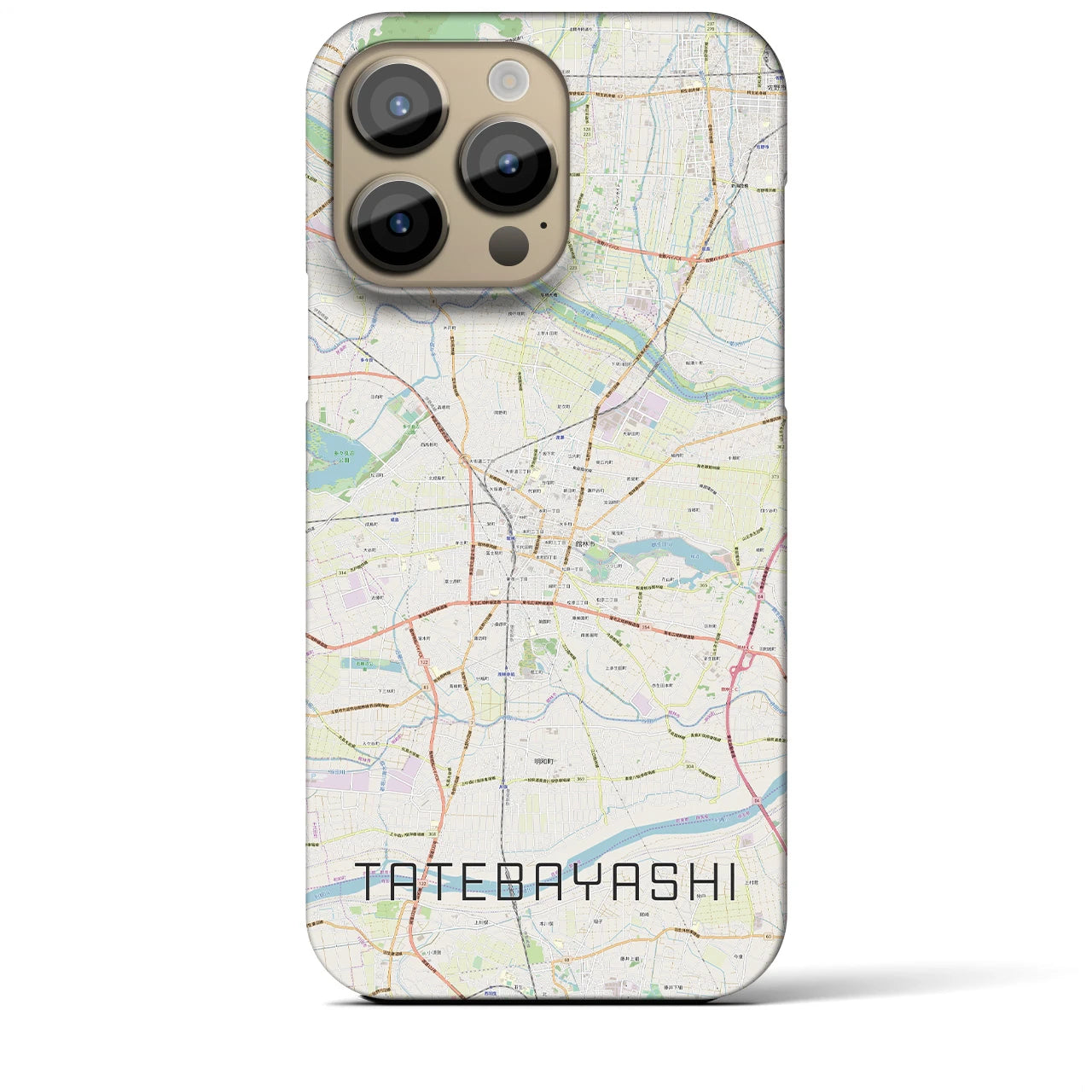 【館林(群馬県)】地図柄iPhoneケース(バックカバータイプ)