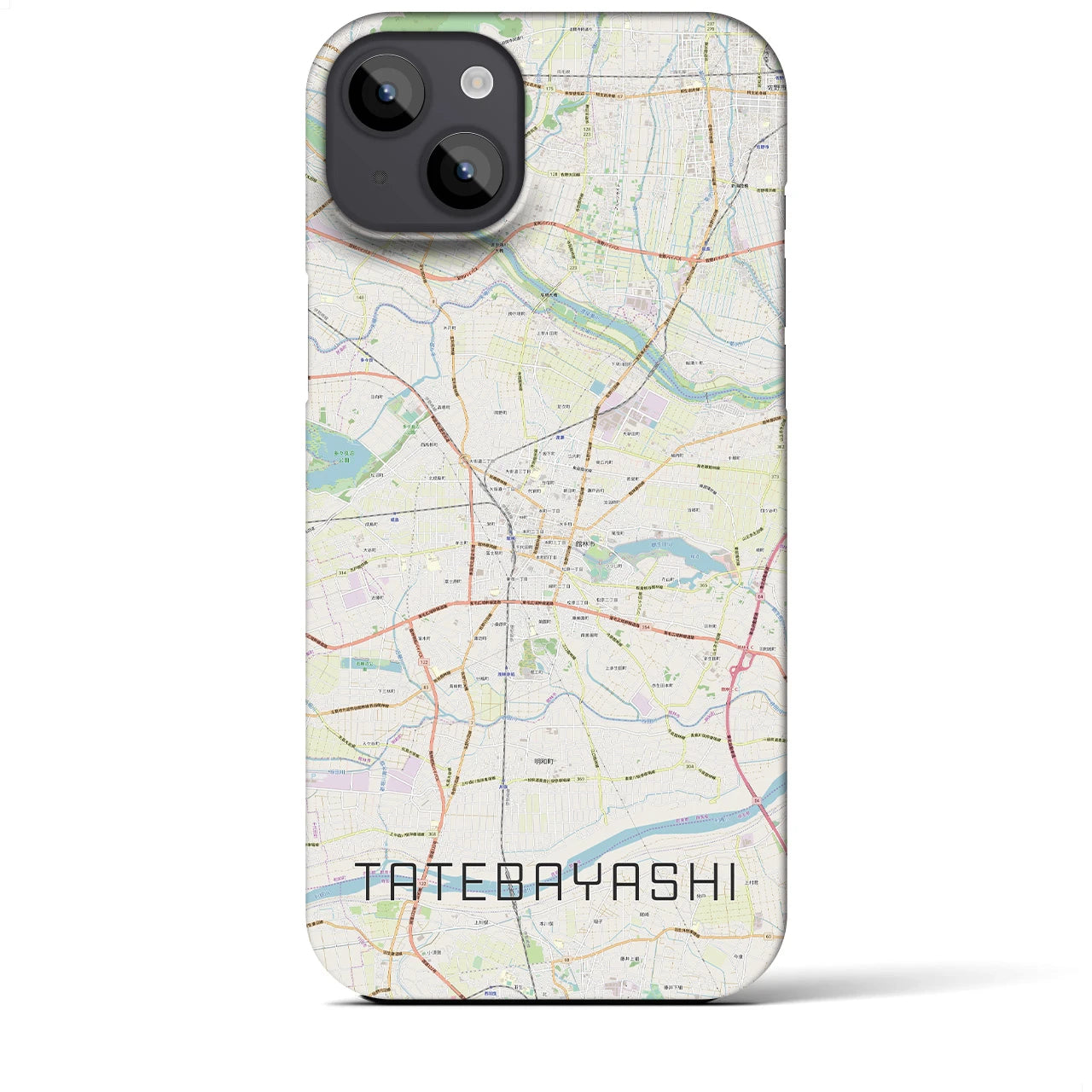 【館林(群馬県)】地図柄iPhoneケース(バックカバータイプ)