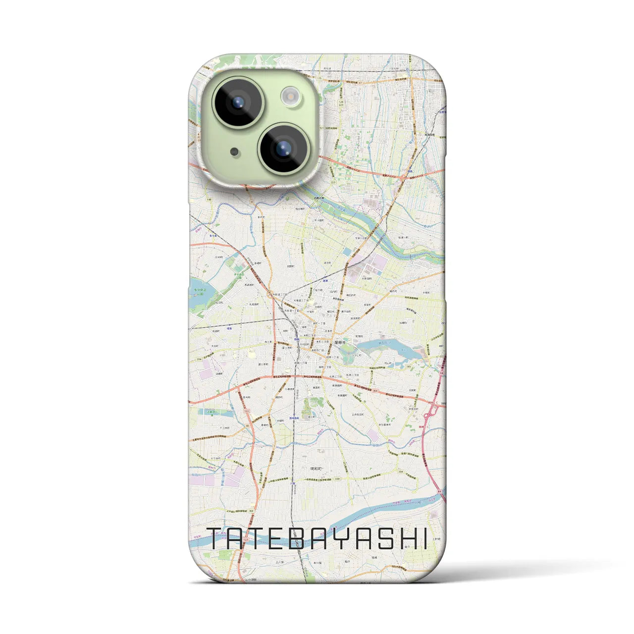 【館林(群馬県)】地図柄iPhoneケース(バックカバータイプ)