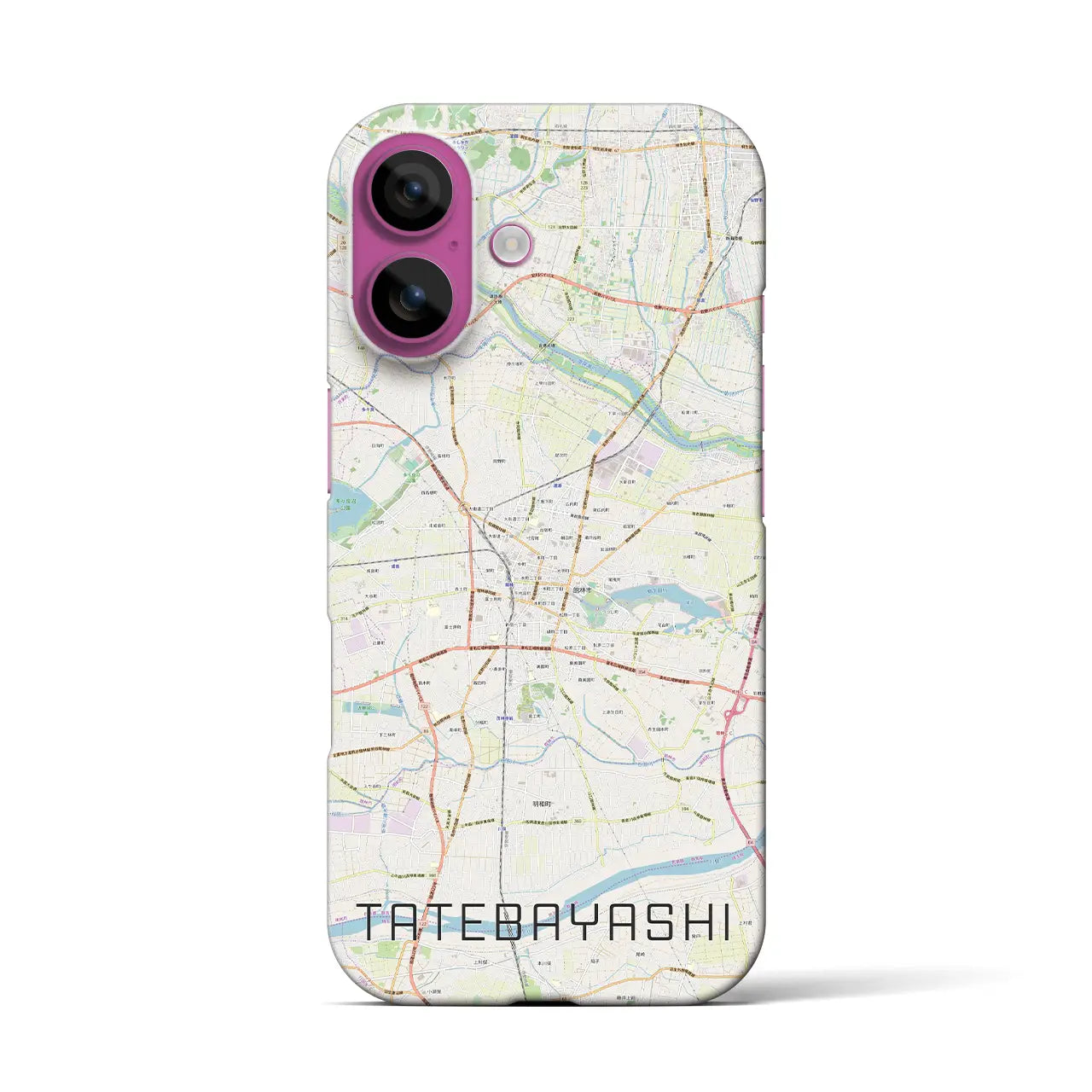【館林(群馬県)】地図柄iPhoneケース(バックカバータイプ)