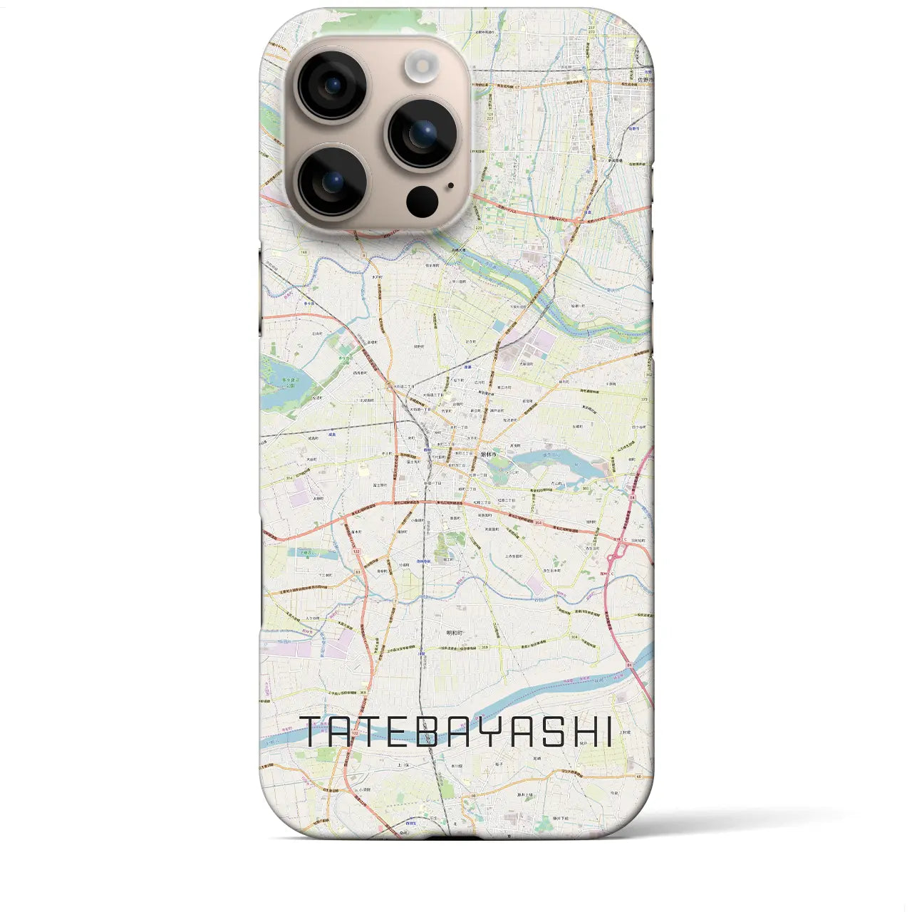【館林(群馬県)】地図柄iPhoneケース(バックカバータイプ)