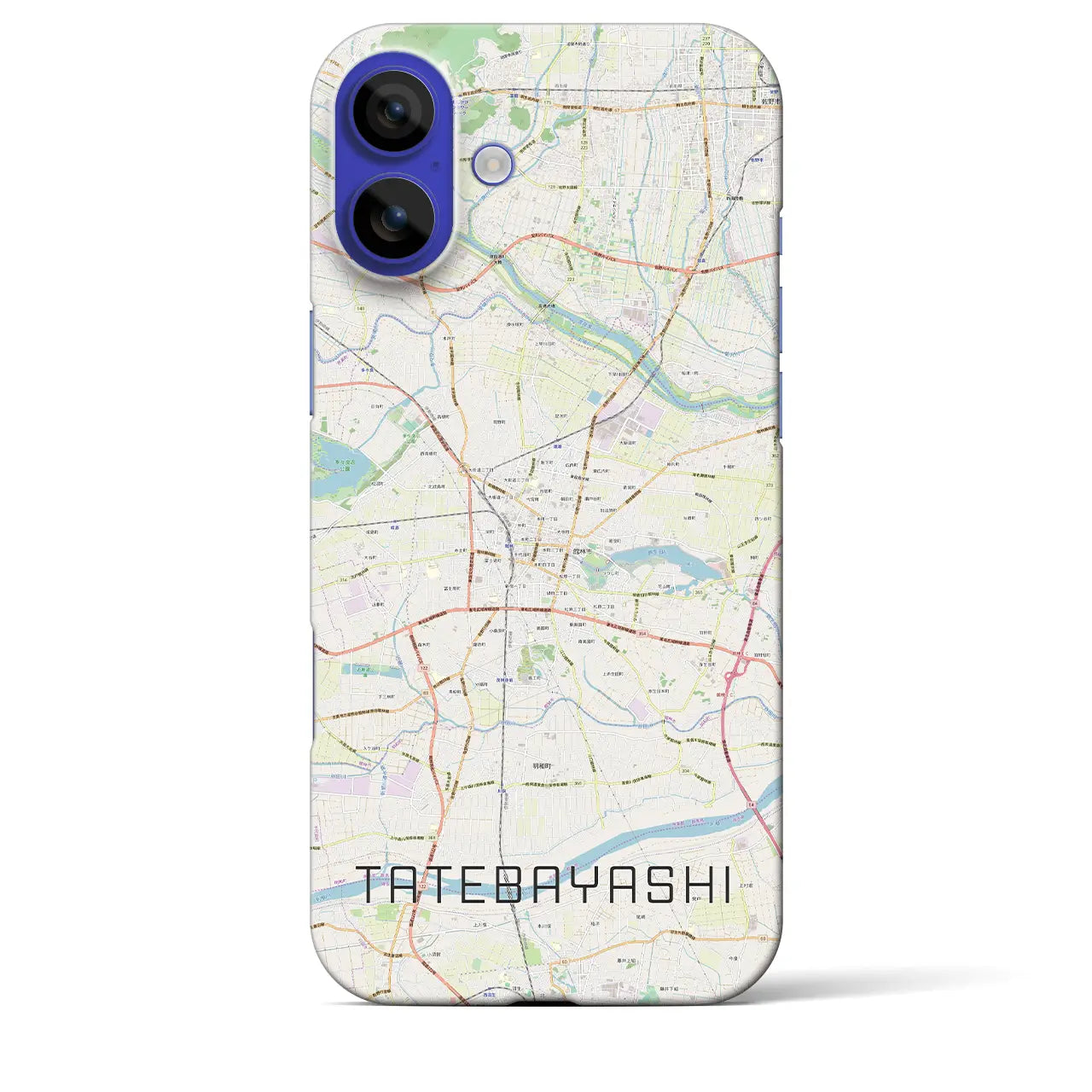 【館林(群馬県)】地図柄iPhoneケース(バックカバータイプ)ナチュラル・iPhone 16 Pro Max 用