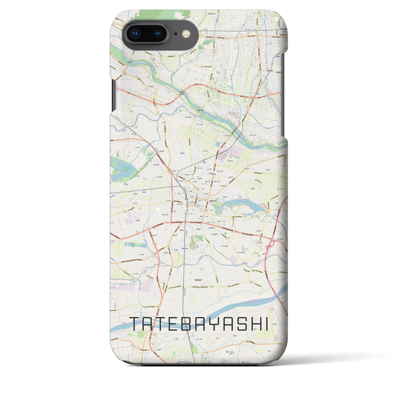 【館林(群馬県)】地図柄iPhoneケース(バックカバータイプ)