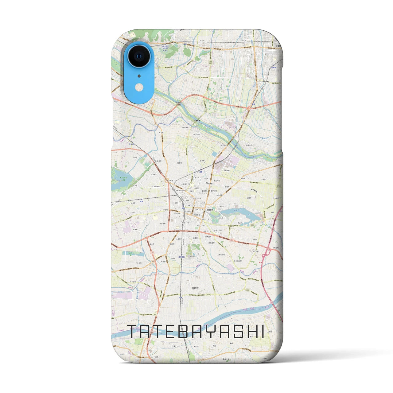 【館林(群馬県)】地図柄iPhoneケース(バックカバータイプ)