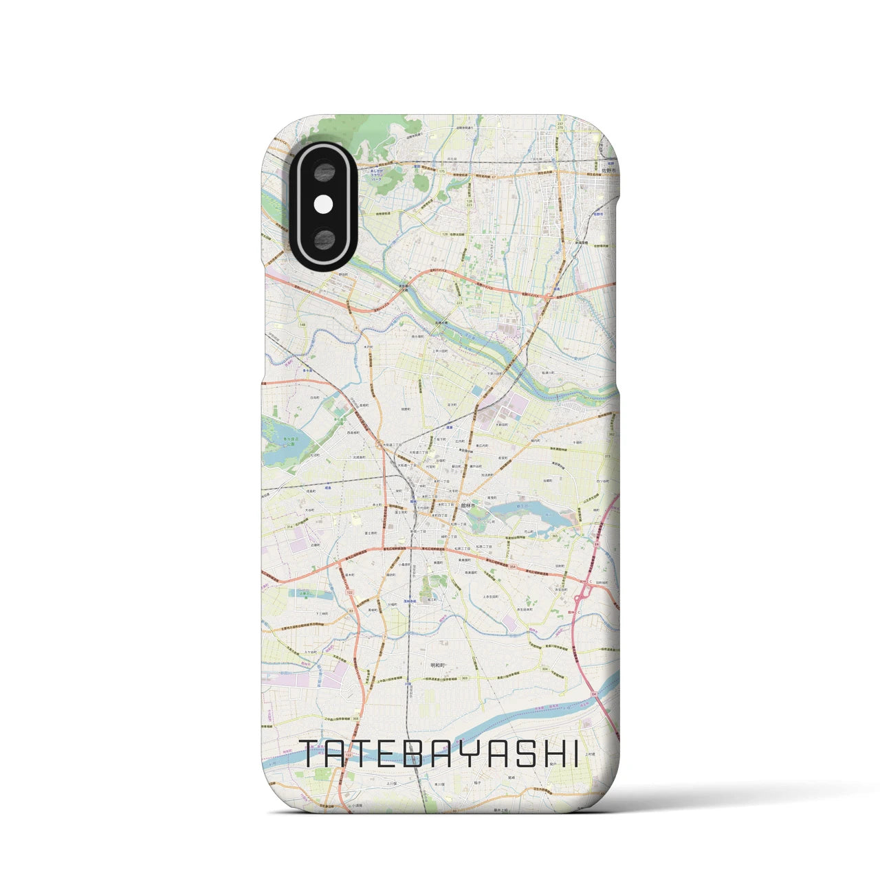【館林(群馬県)】地図柄iPhoneケース(バックカバータイプ)