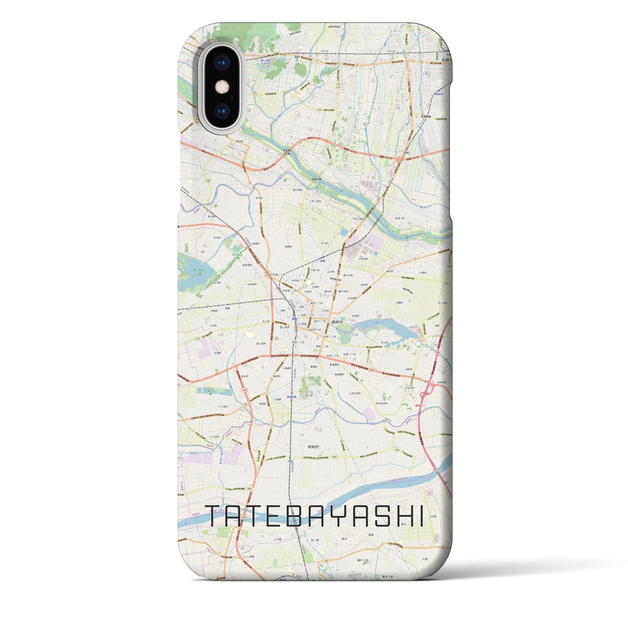 【館林(群馬県)】地図柄iPhoneケース(バックカバータイプ)