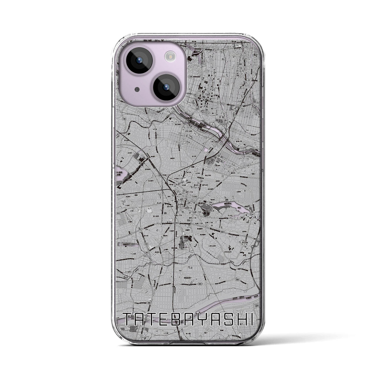 【館林(群馬県)】地図柄iPhoneケース(クリアタイプ)