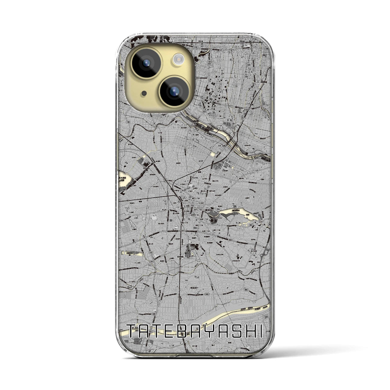 【館林(群馬県)】地図柄iPhoneケース(クリアタイプ)