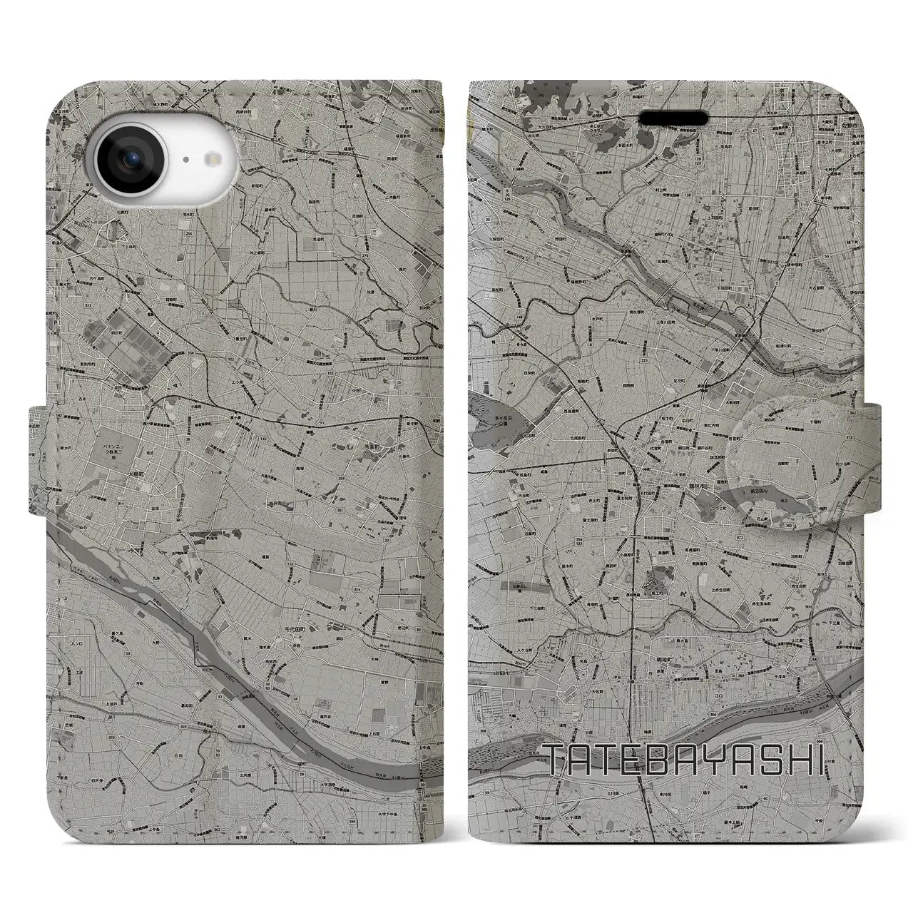 【館林(群馬県)】地図柄iPhoneケース(手帳タイプ)