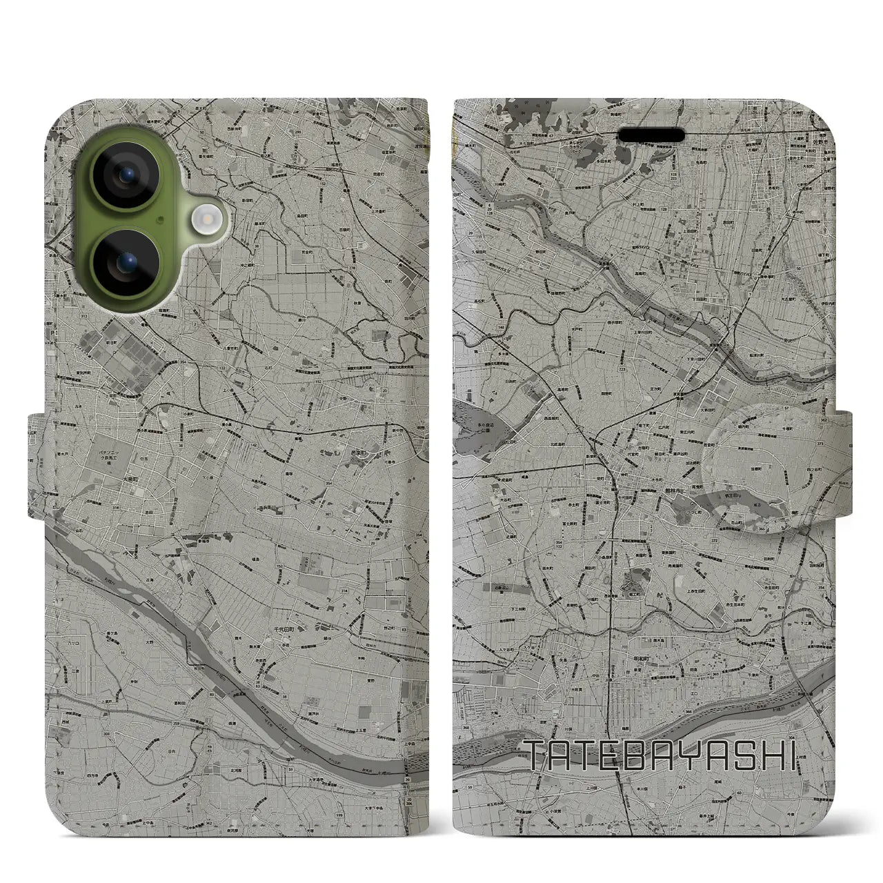 【館林(群馬県)】地図柄iPhoneケース(手帳タイプ)