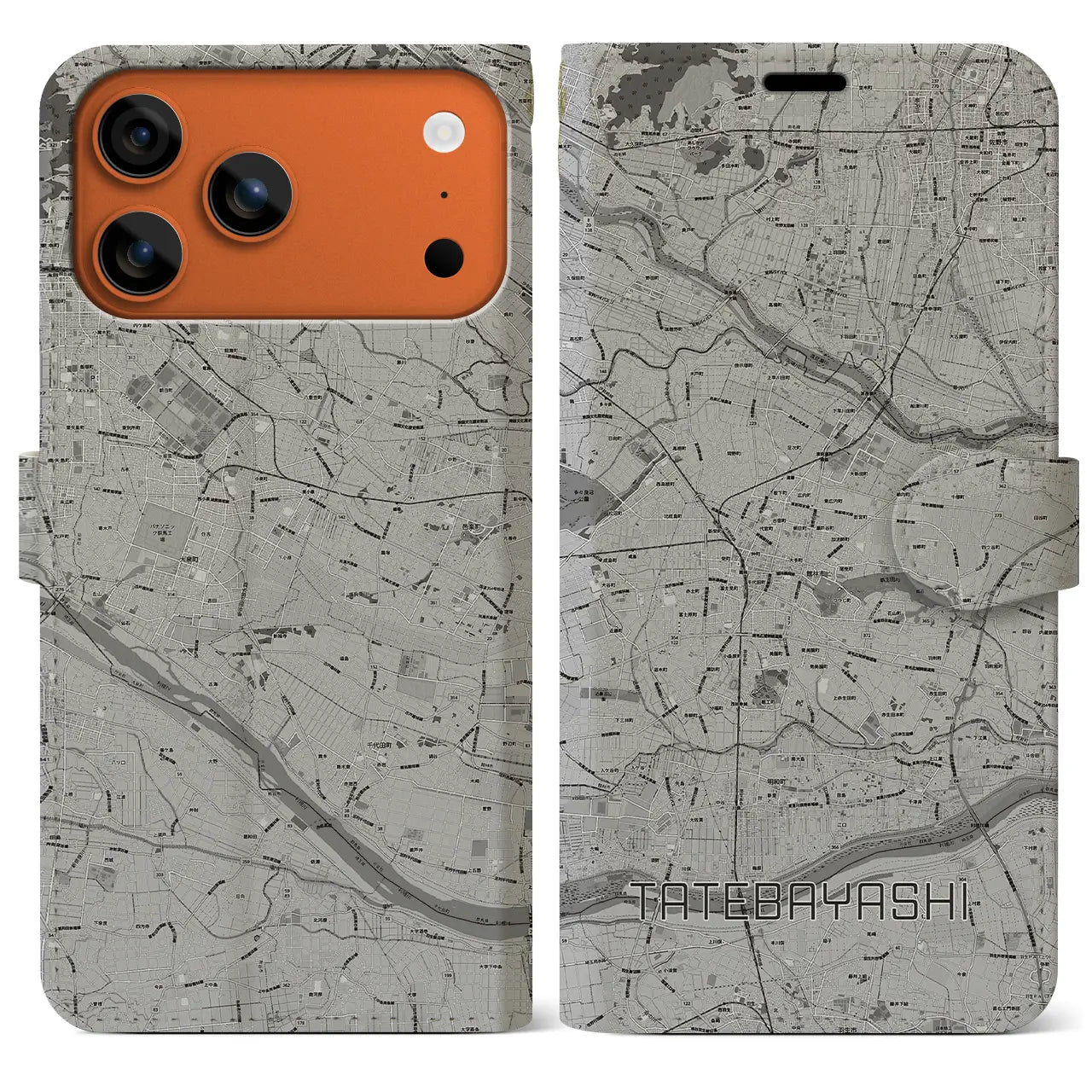 【館林(群馬県)】地図柄iPhoneケース(手帳タイプ)