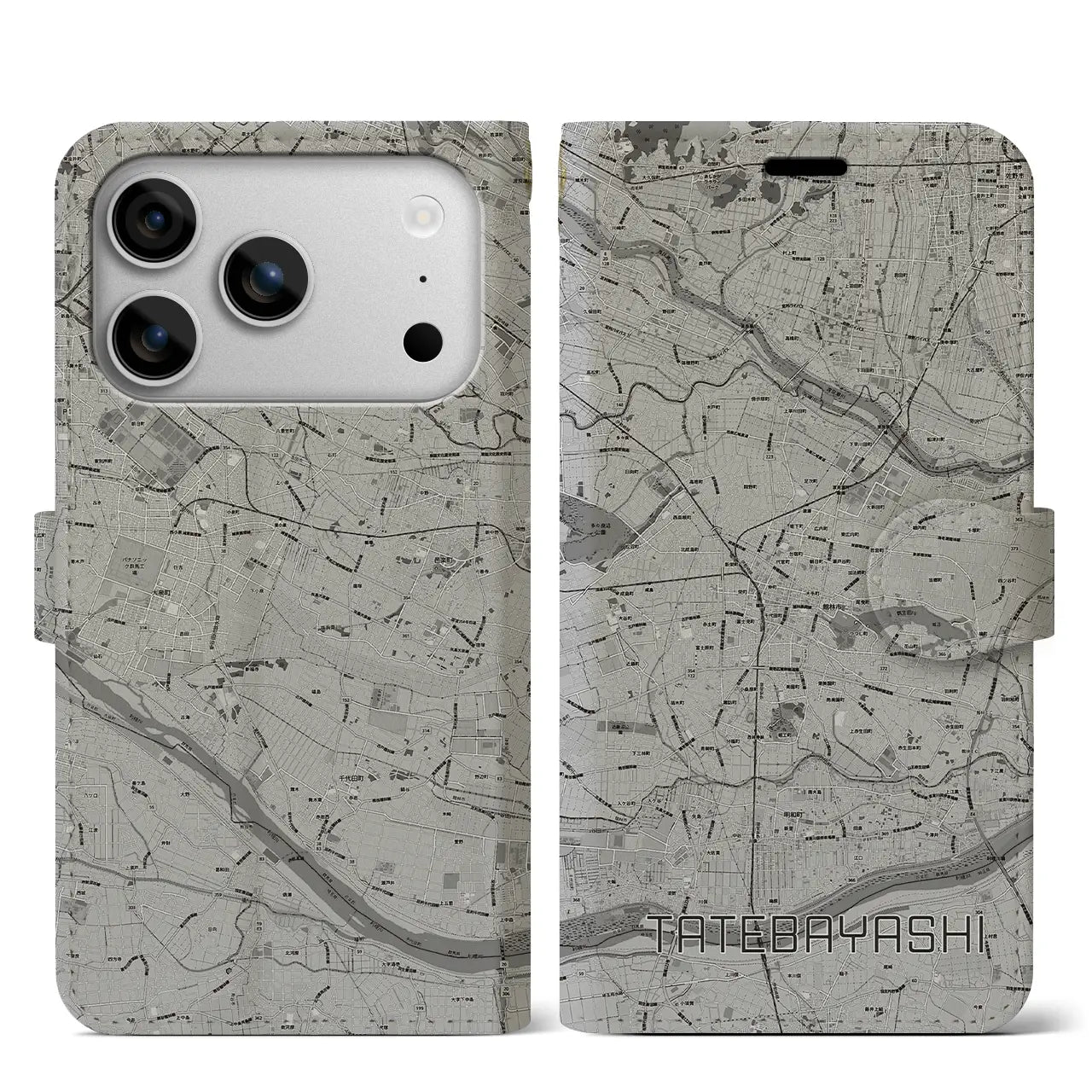 【館林(群馬県)】地図柄iPhoneケース(手帳タイプ)