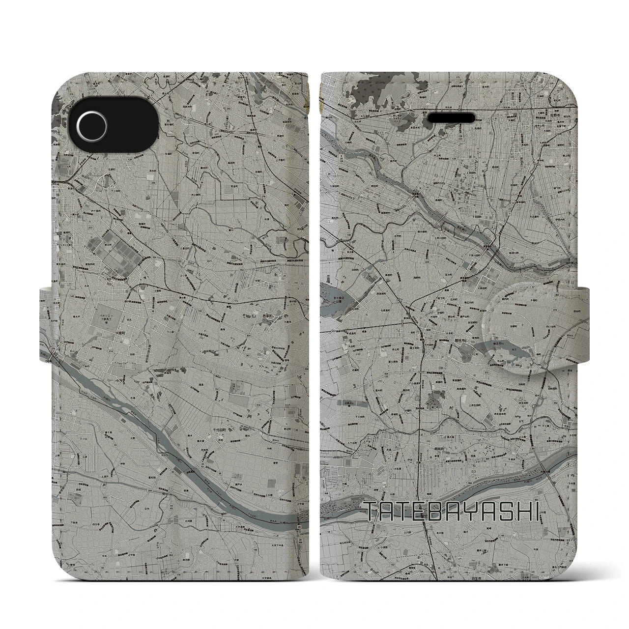 【館林(群馬県)】地図柄iPhoneケース(手帳タイプ)