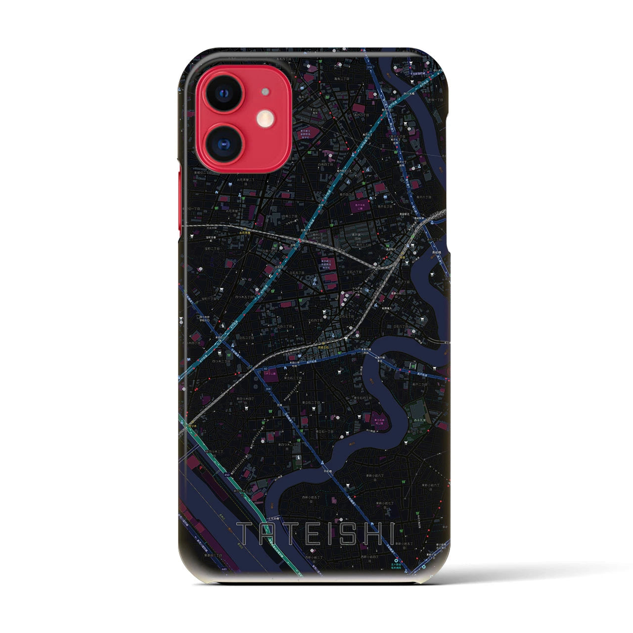 【立石(東京都)】地図柄iPhoneケース(バックカバータイプ)