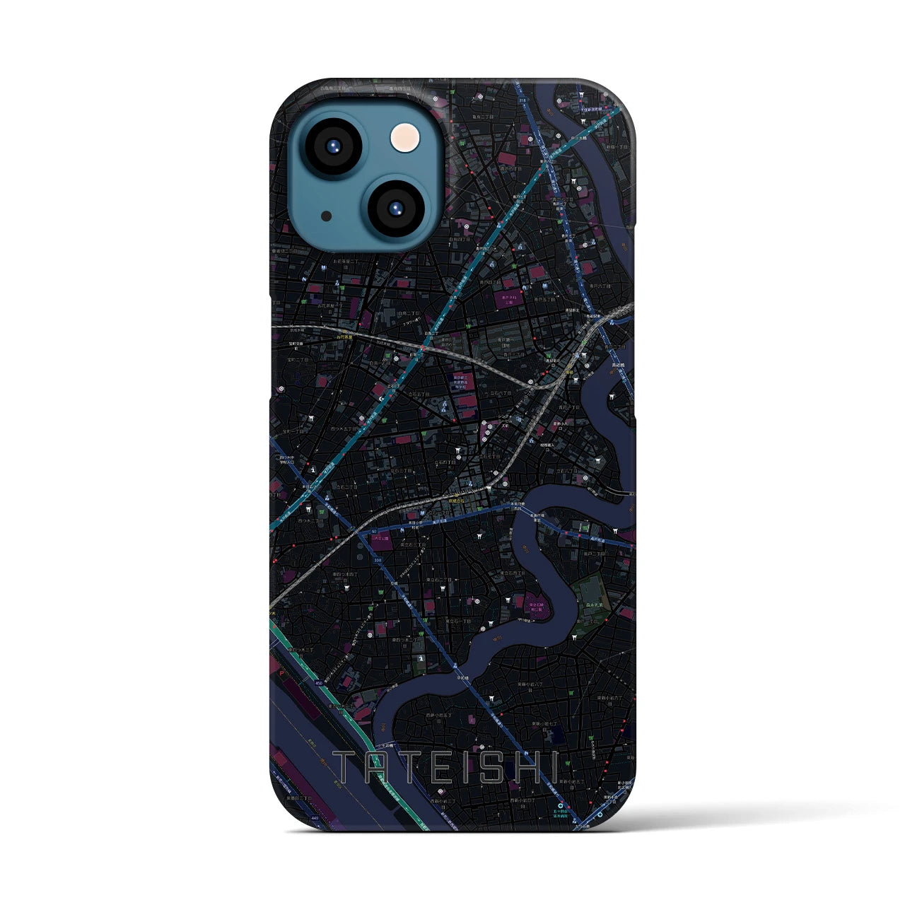 【立石(東京都)】地図柄iPhoneケース(バックカバータイプ)