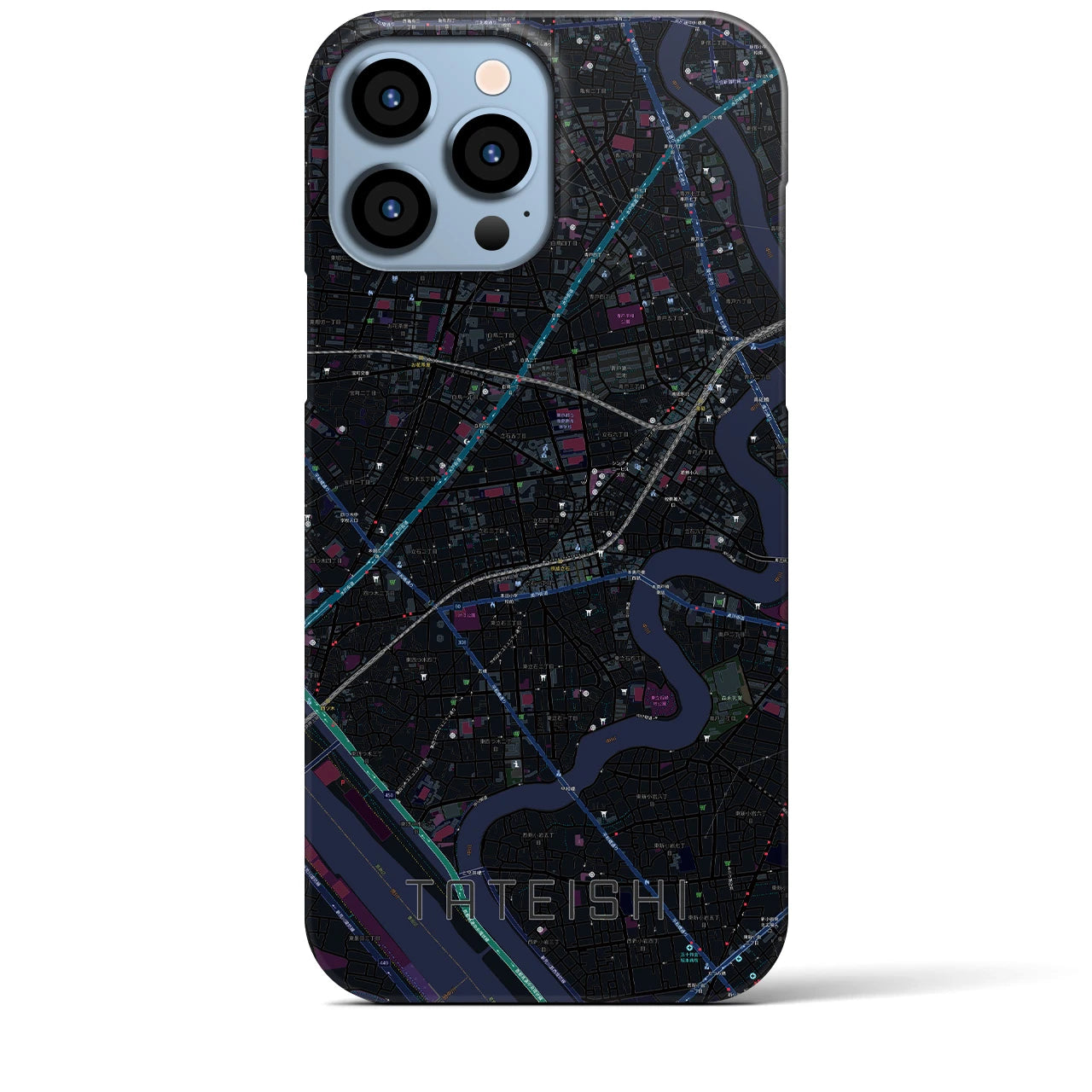【立石(東京都)】地図柄iPhoneケース(バックカバータイプ)