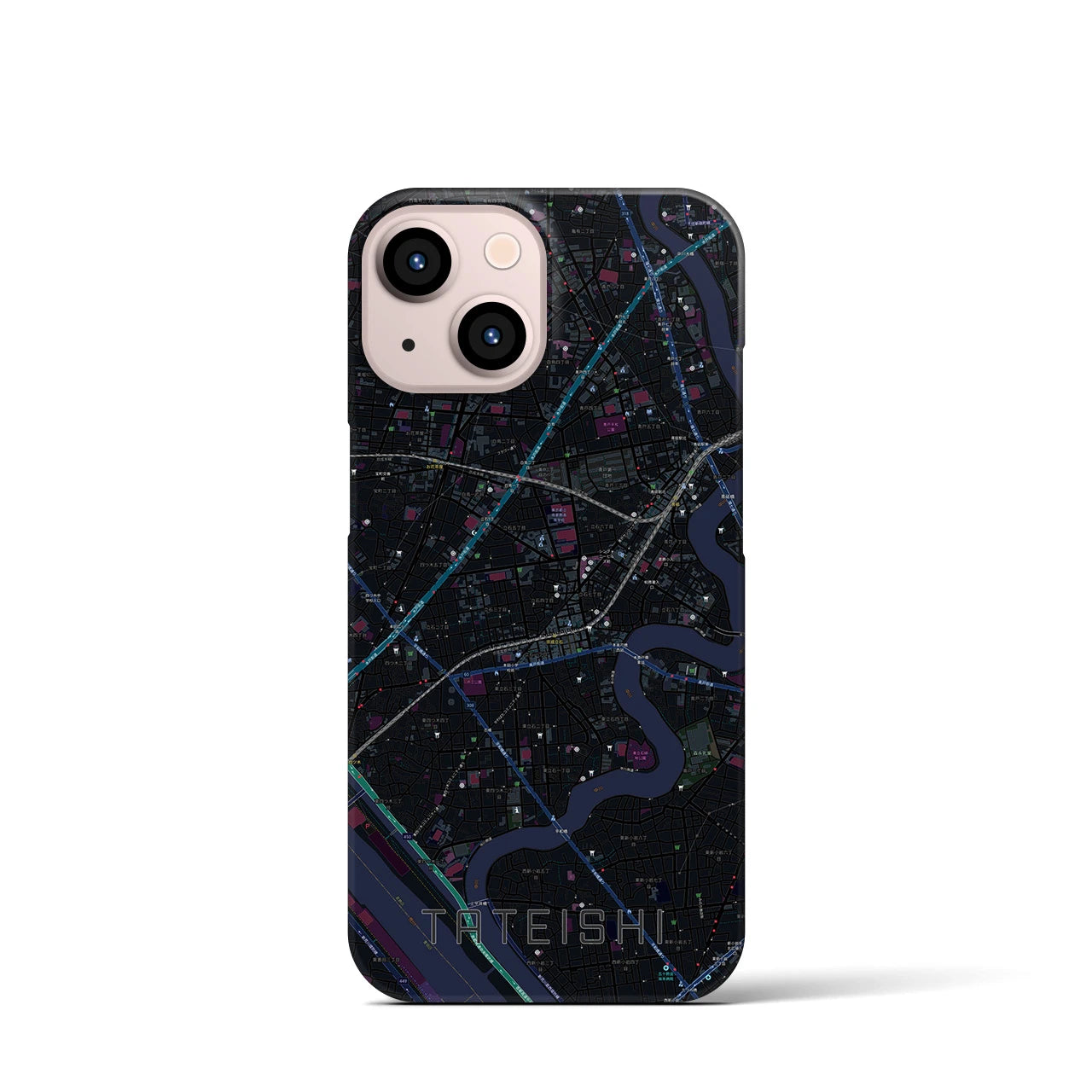 【立石(東京都)】地図柄iPhoneケース(バックカバータイプ)