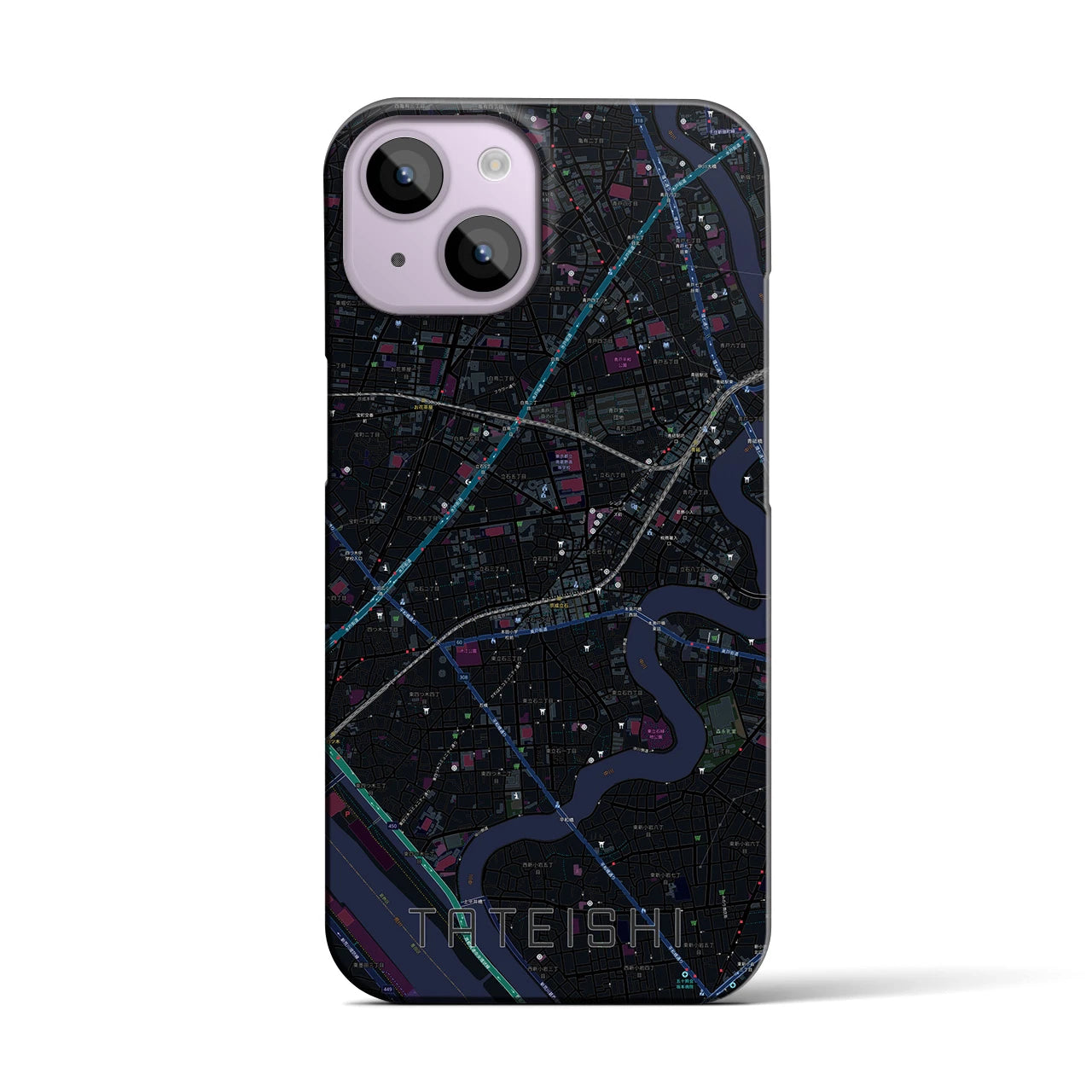 【立石(東京都)】地図柄iPhoneケース(バックカバータイプ)