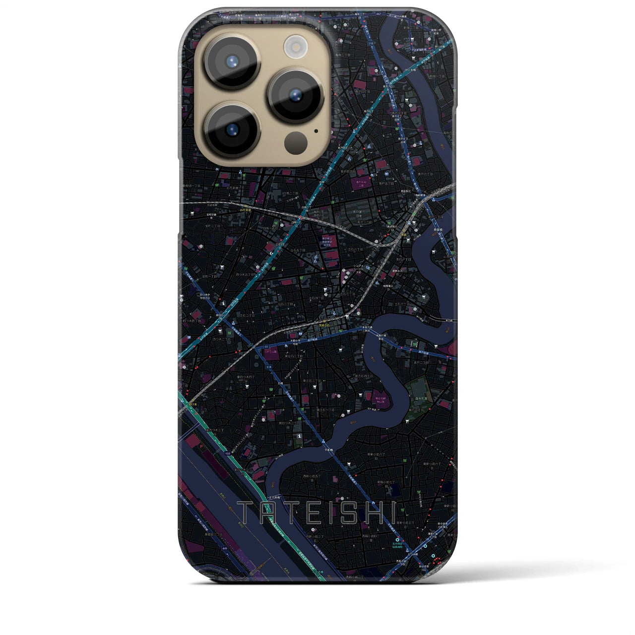 【立石(東京都)】地図柄iPhoneケース(バックカバータイプ)