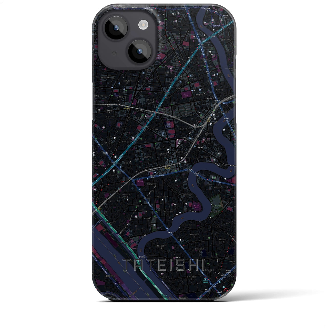 【立石(東京都)】地図柄iPhoneケース(バックカバータイプ)