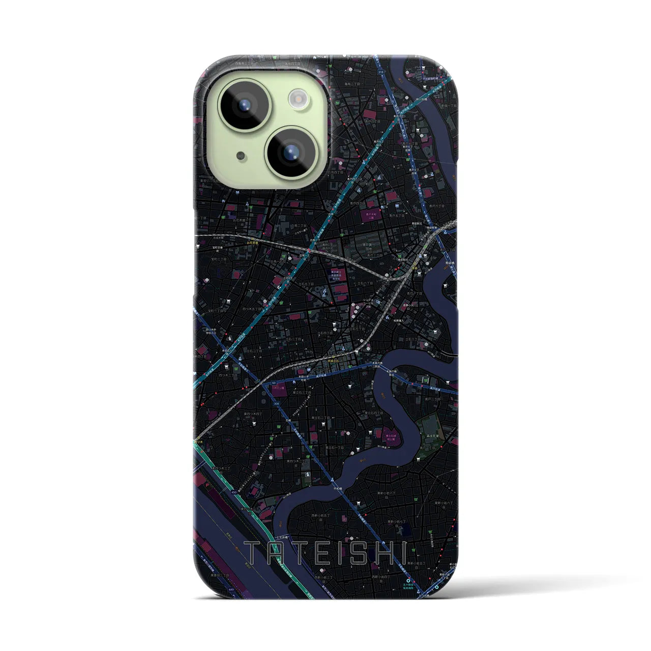 【立石(東京都)】地図柄iPhoneケース(バックカバータイプ)