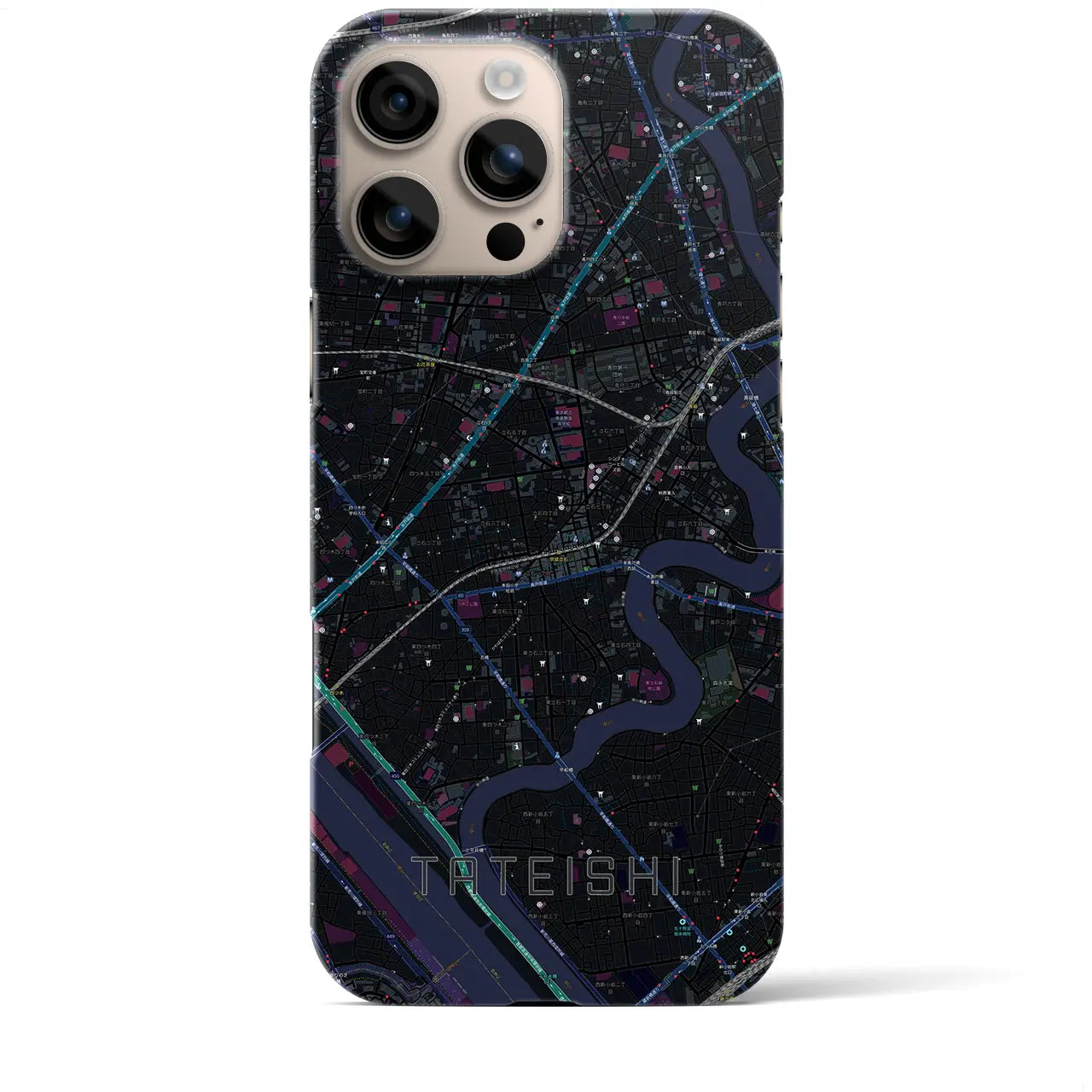 【立石(東京都)】地図柄iPhoneケース(バックカバータイプ)
