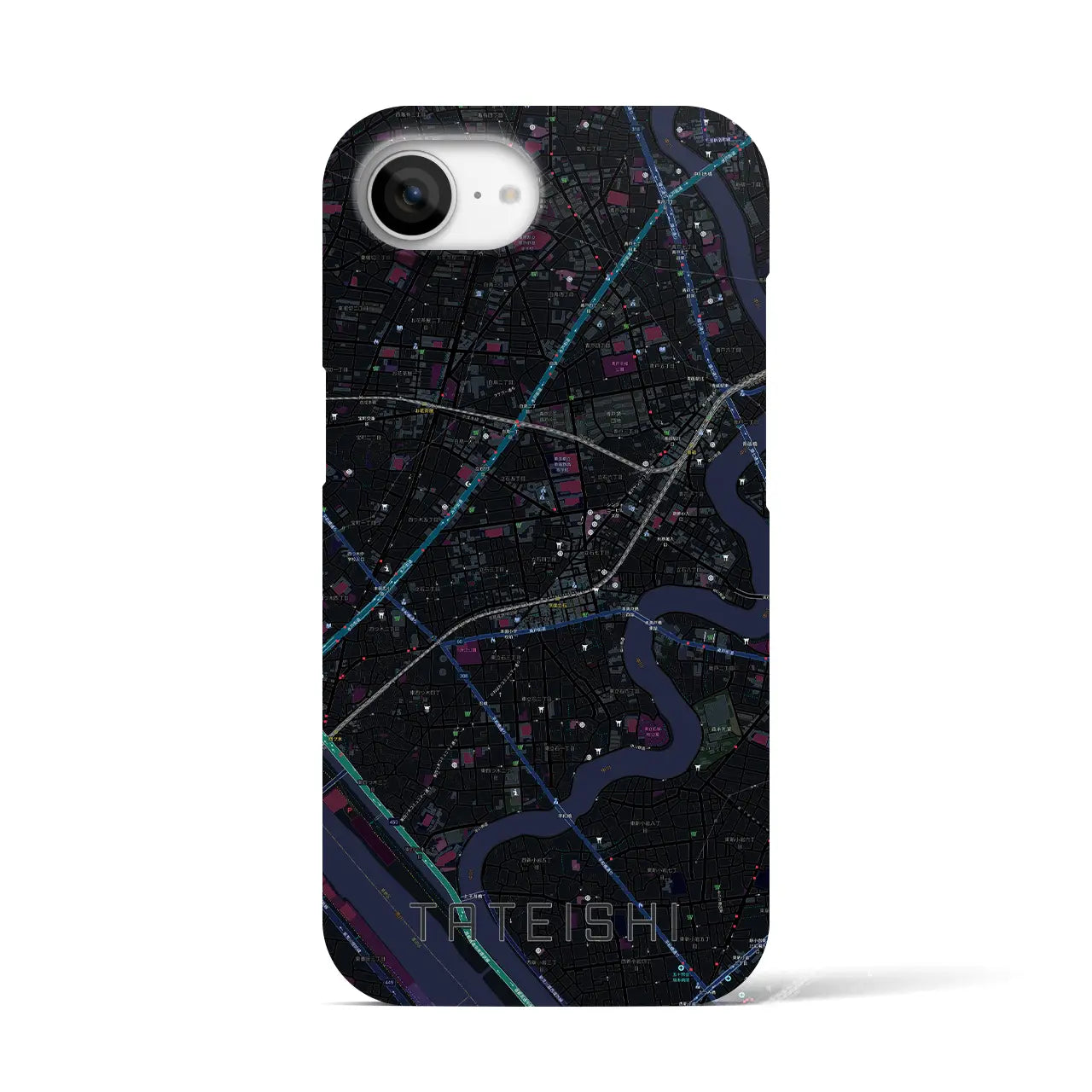 【立石(東京都)】地図柄iPhoneケース(バックカバータイプ)