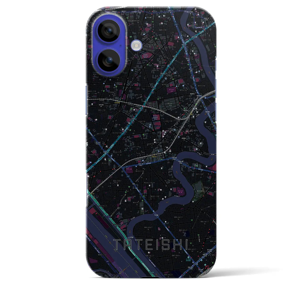 【立石(東京都)】地図柄iPhoneケース(バックカバータイプ)