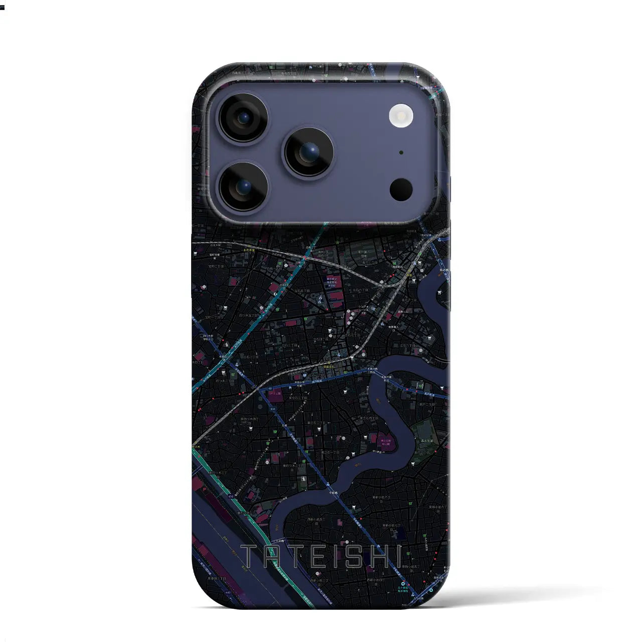 【立石(東京都)】地図柄iPhoneケース(バックカバータイプ)