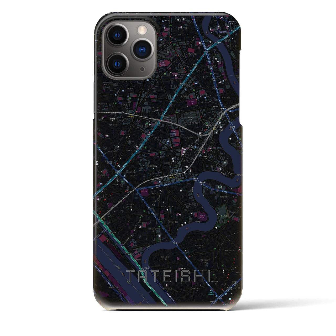 【立石(東京都)】地図柄iPhoneケース(バックカバータイプ)