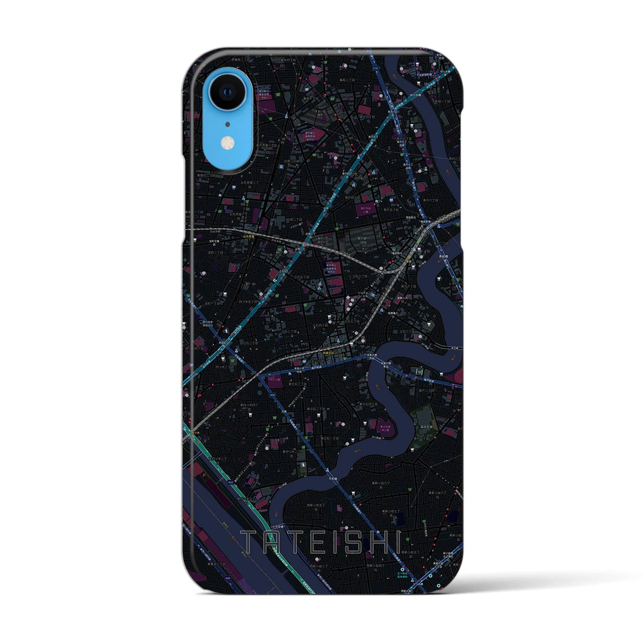 【立石(東京都)】地図柄iPhoneケース(バックカバータイプ)