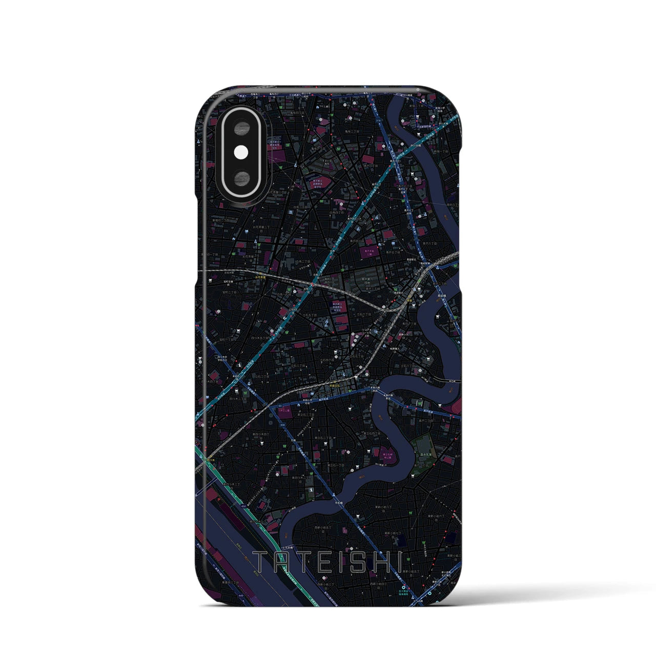 【立石(東京都)】地図柄iPhoneケース(バックカバータイプ)
