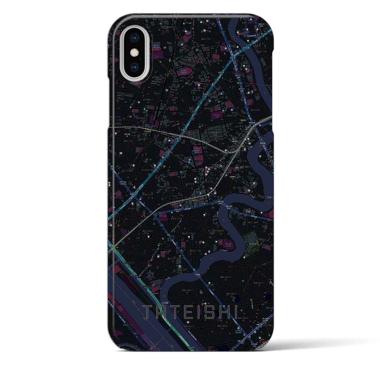 【立石(東京都)】地図柄iPhoneケース(バックカバータイプ)